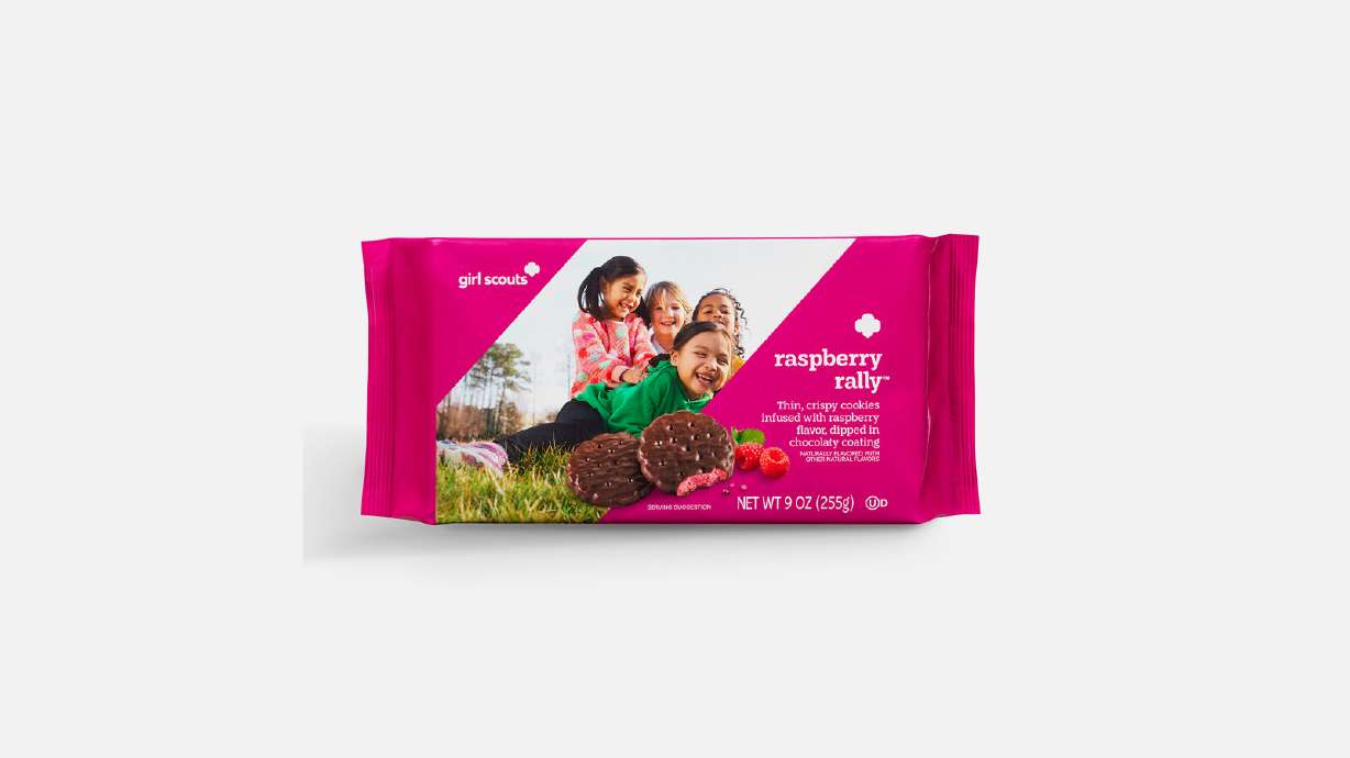 The Raspberry Rally replaces the mint filling with a raspberry-flavored one. It's dipped in the "same delicious chocolaty coating" as its sibling.