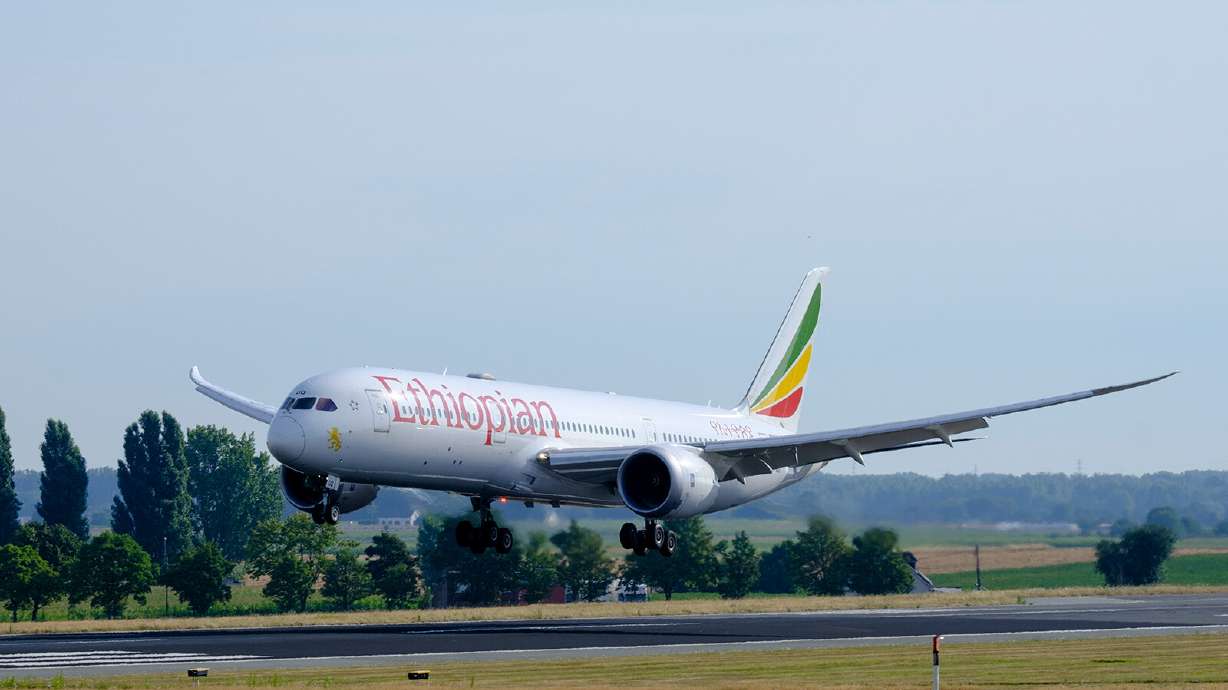 A Boeing 787-9 Dreamliner from Ethiopian Airlines is seen landing at Brussels Airport on July 29. Two pilots are believed to have fallen asleep and missed their landing during an Ethiopian Airlines Boeing 737-800 flight from Sudan to Ethiopia.