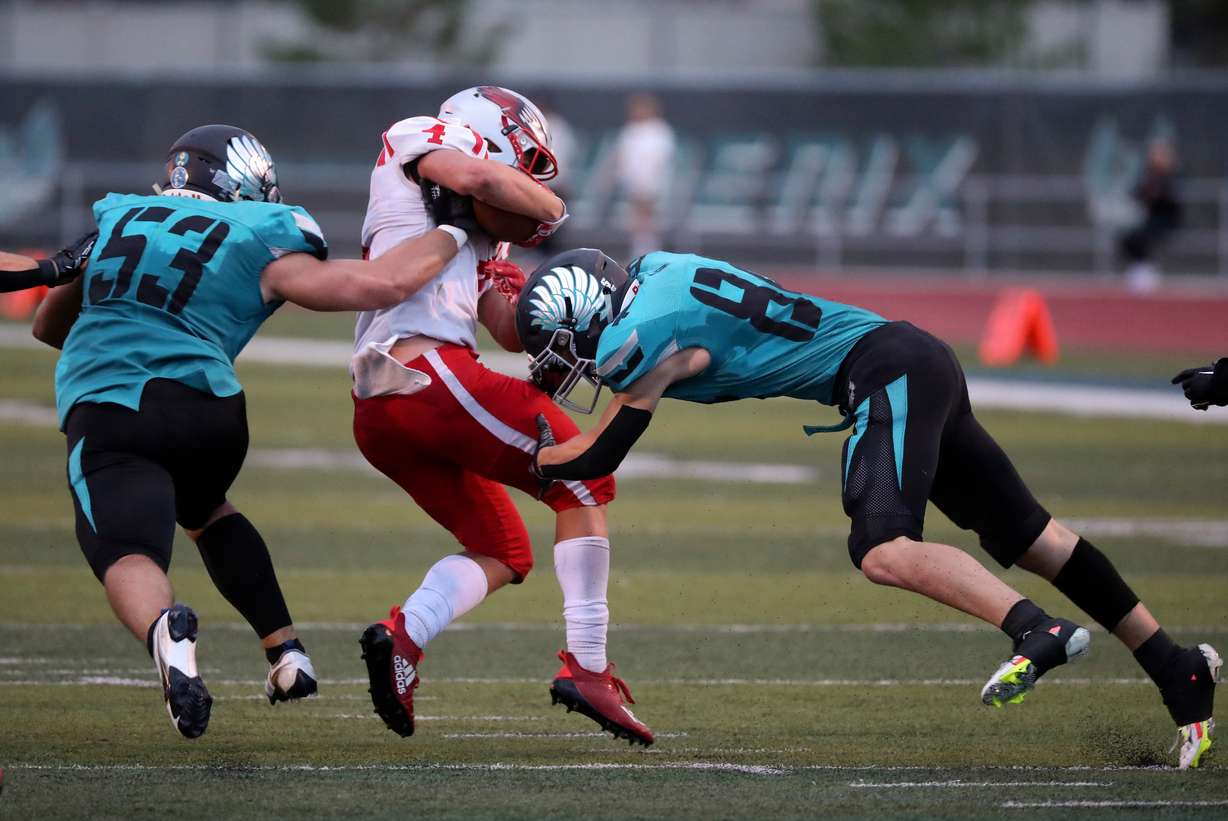 Bountiful plays Farmington in a varsity football game at Farmington High School in Farmington on Friday, Aug. 19, 2022. Farmington won 24-3.
