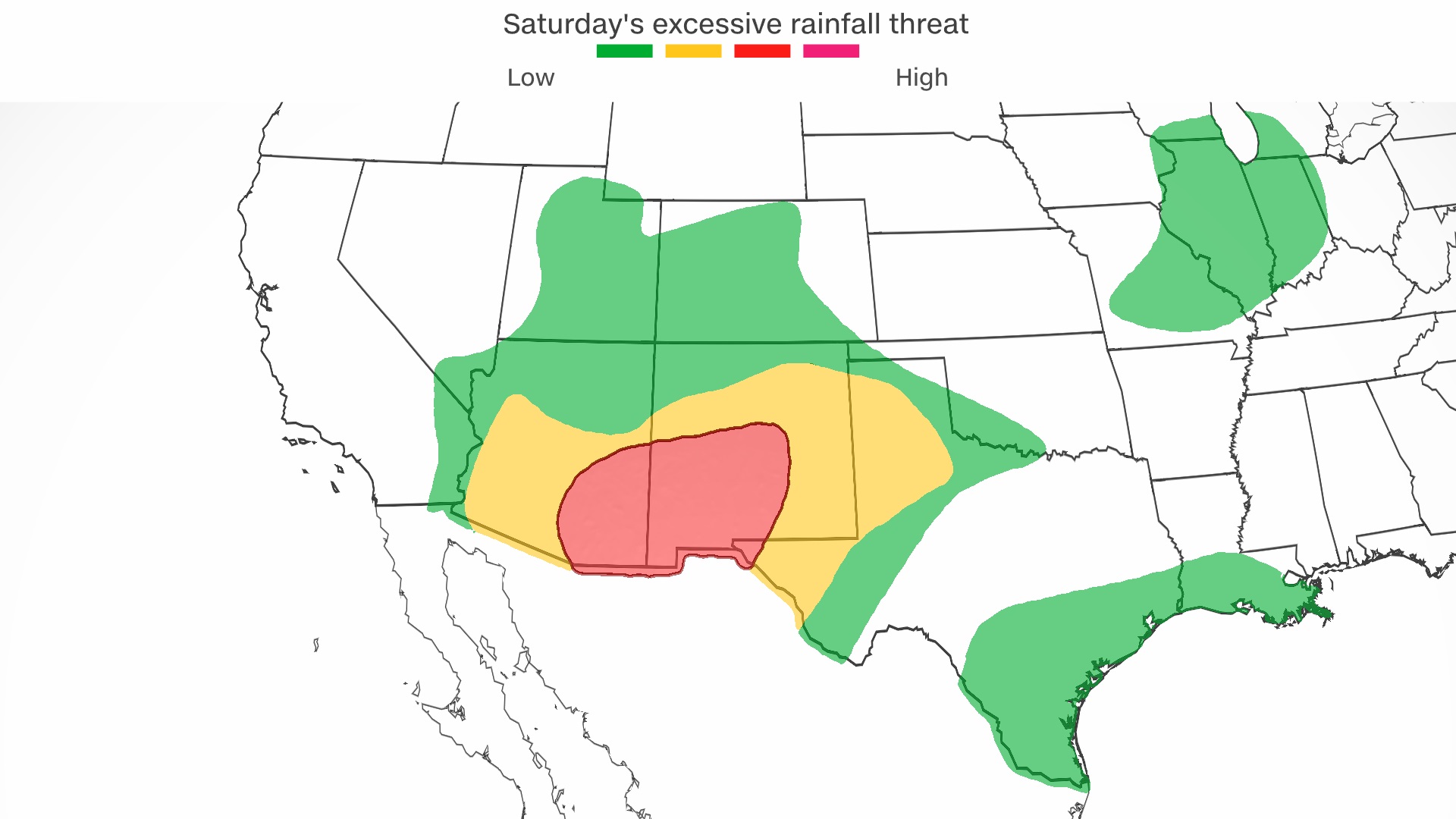 Nearly 10 million people across Arizona, New Mexico and western Texas are under flood watches Saturday, including Phoenix, Albuquerque and El Paso.