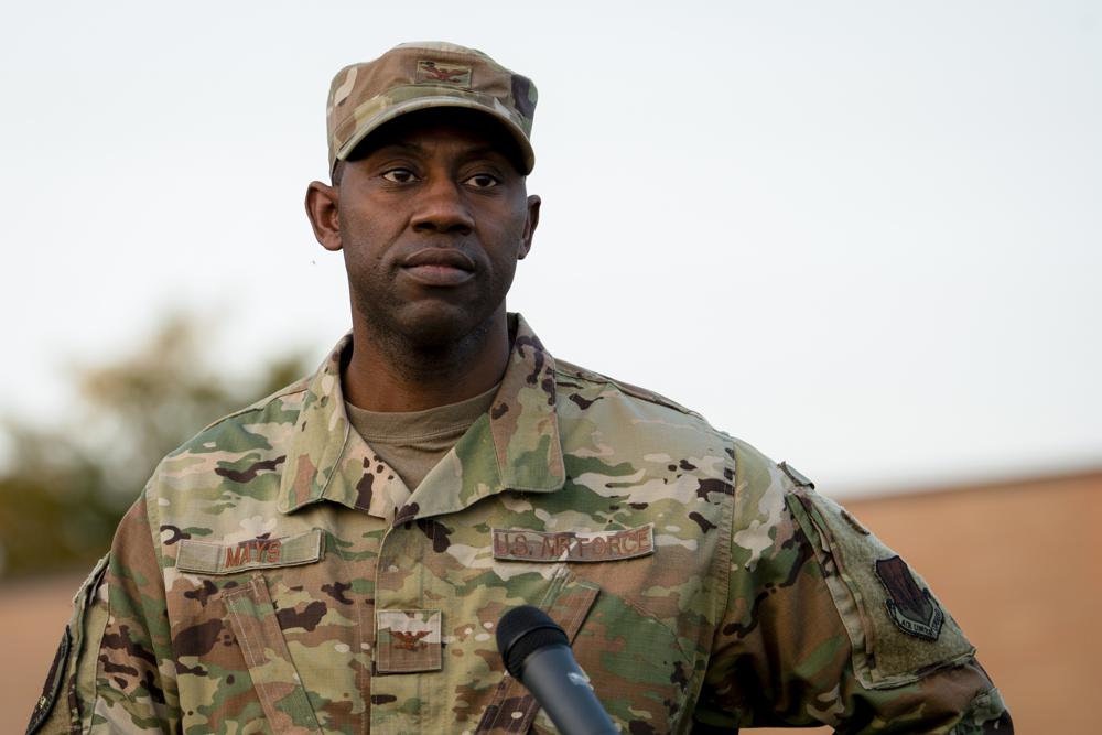 Col. Jamaal Mays, 366th Fighter Wing commander for support, speaks to Airmen, September 30, 2020, at Mountain Home Air Force Base, Idaho. Mays said housing allowances have increased, but not enough to keep pace with the spiking prices. Brand new airmen are normally housed in dorms on base for about 36 months, but because demand for on-base housing is so high, they often only spend 18 to 20 months.