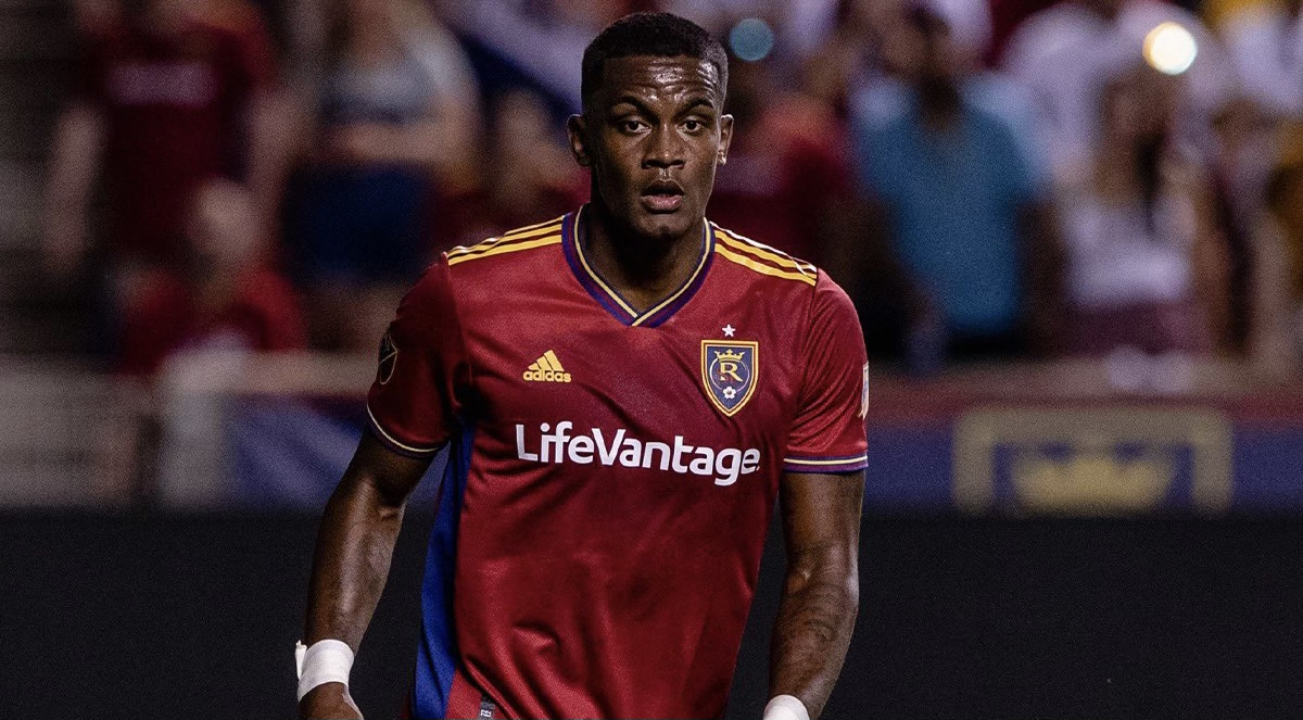 Sergio Cordova looks on during a match against Vancouver at Rio Tinto Stadium. 