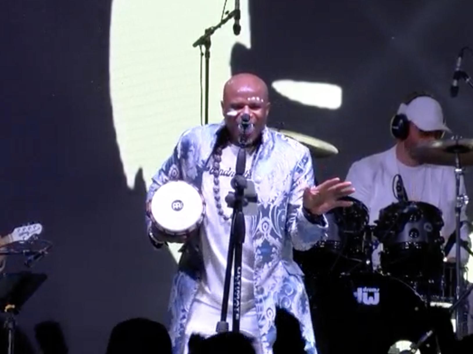 Alex Boyé performs at an event in Logan in 2021 to promote suicide prevention and awareness.