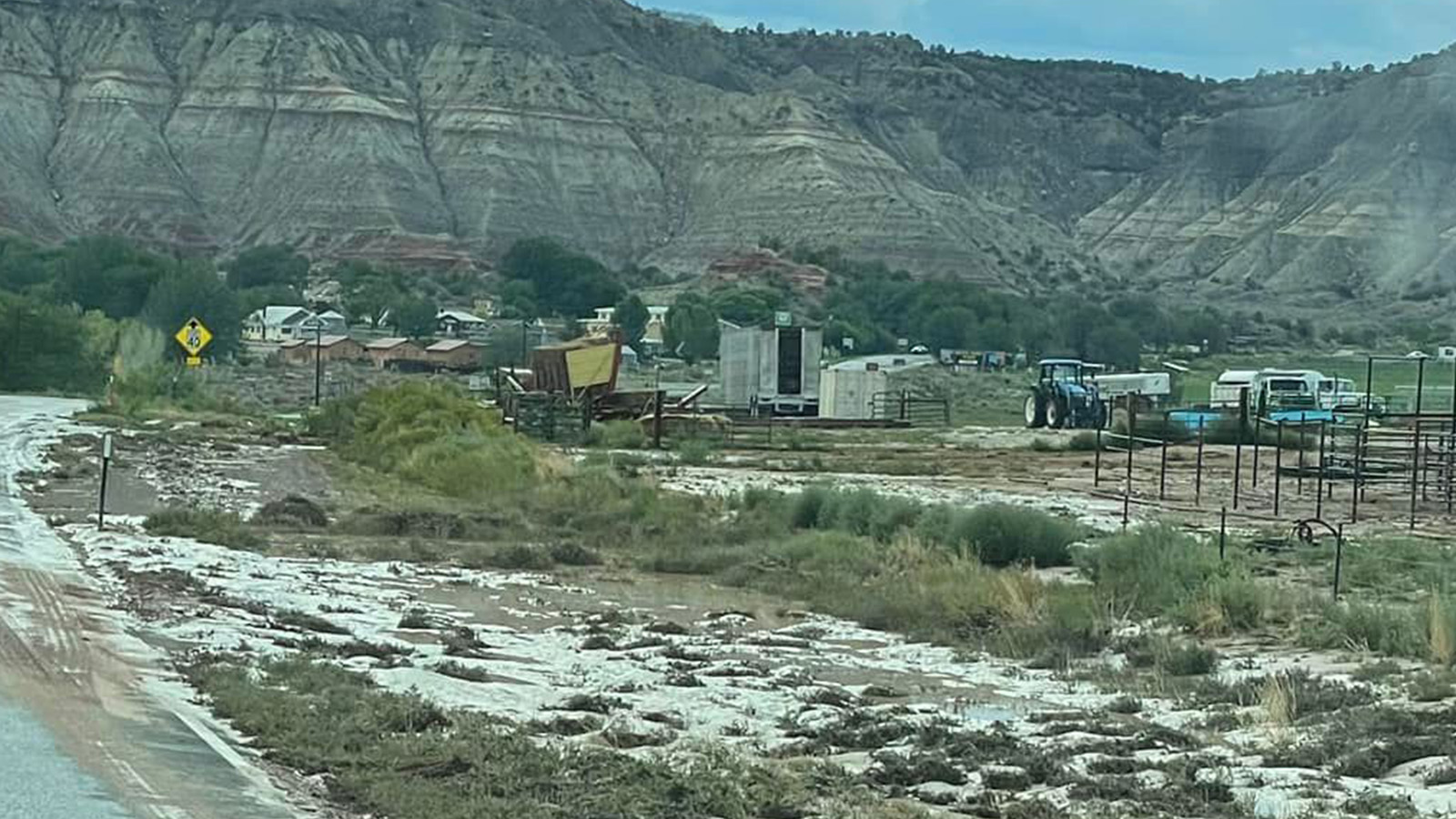Garfield County Sheriff's Office deputies respond to damage in the Cannonville area Sunday afternoon. Meteorologists determined on Monday that the damage was caused by a "wet microburst." 