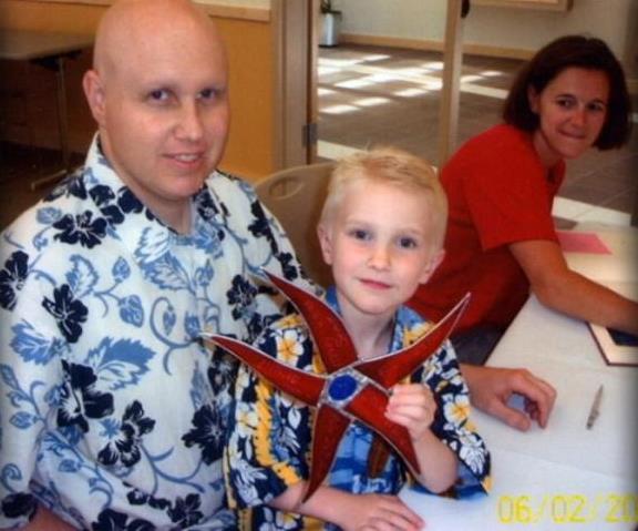 Mikey, with his dad Kirk