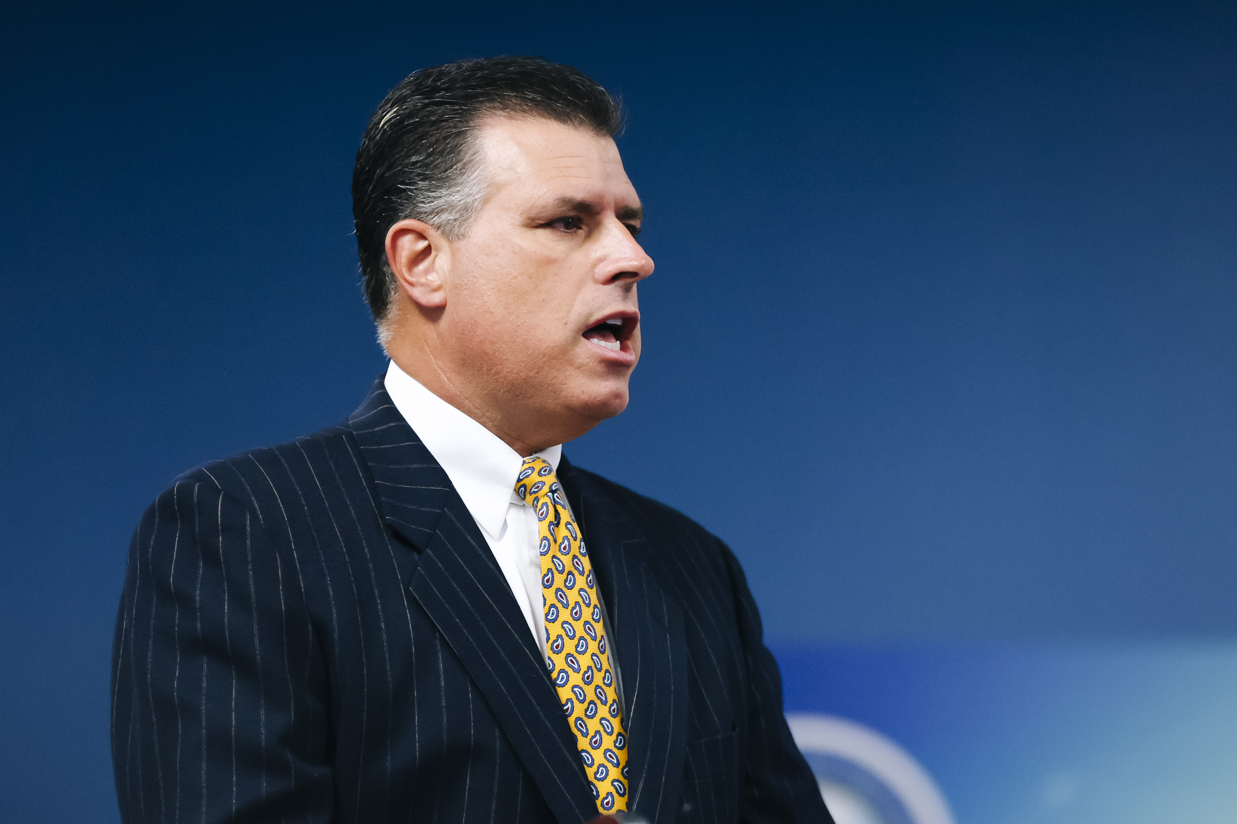 Assistant District Attorney Christopher Lalli responds while being questioned during a State of Nevada Athletic Commission meeting held to discuss the Nevada Attorney General's investigation findings regarding the death of UNLV student Nathan Valencia, Tuesday, Aug. 23, 2022, in Las Vegas. Valencia, 20, died at Sunrise Hospital and Medical Center on Nov. 23, 2021, days after participating in a charity boxing match sponsored by a UNLV fraternity. 
