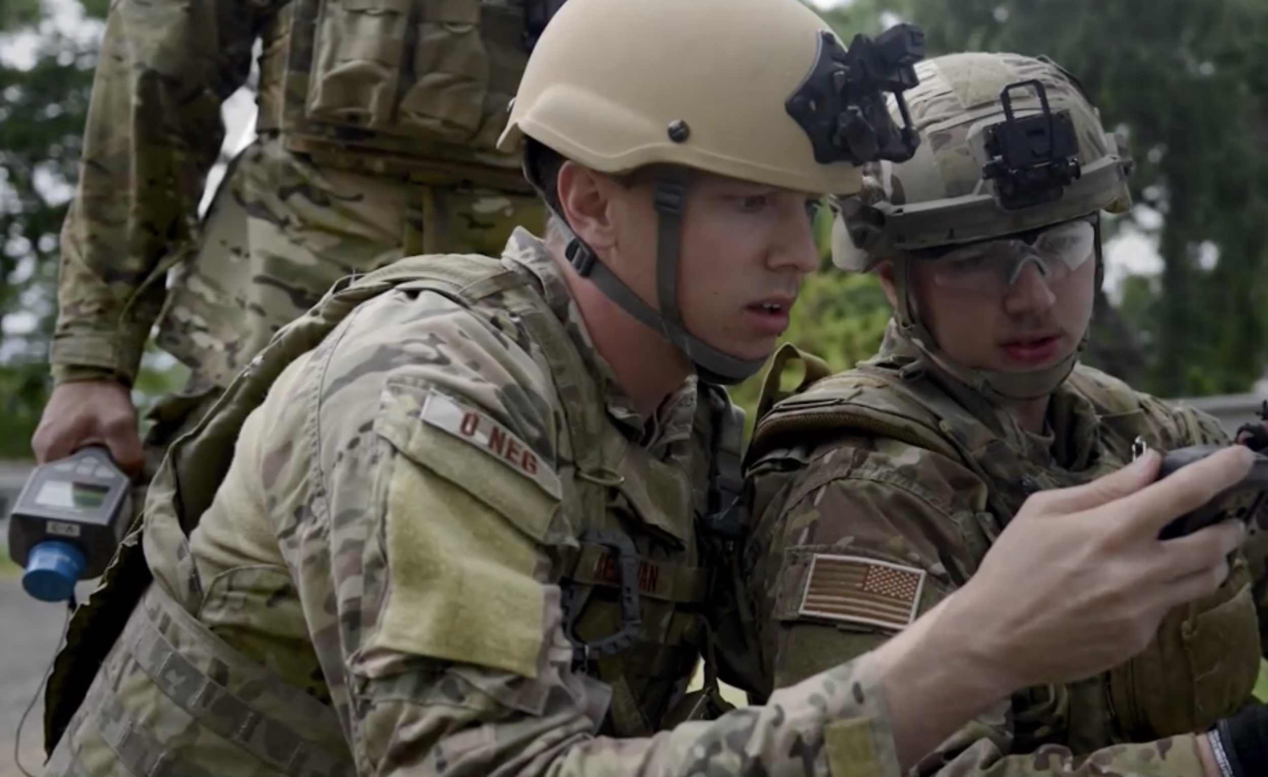 Tech Sgt. David Dezwaan, left, of Hill Air Force Base in this undated Department of Defense photo, is accused of making and detonating bombs at a U.S. military base in Syria. Dezwaan was in court Tuesday for a hearing that could lead to a court martial.
