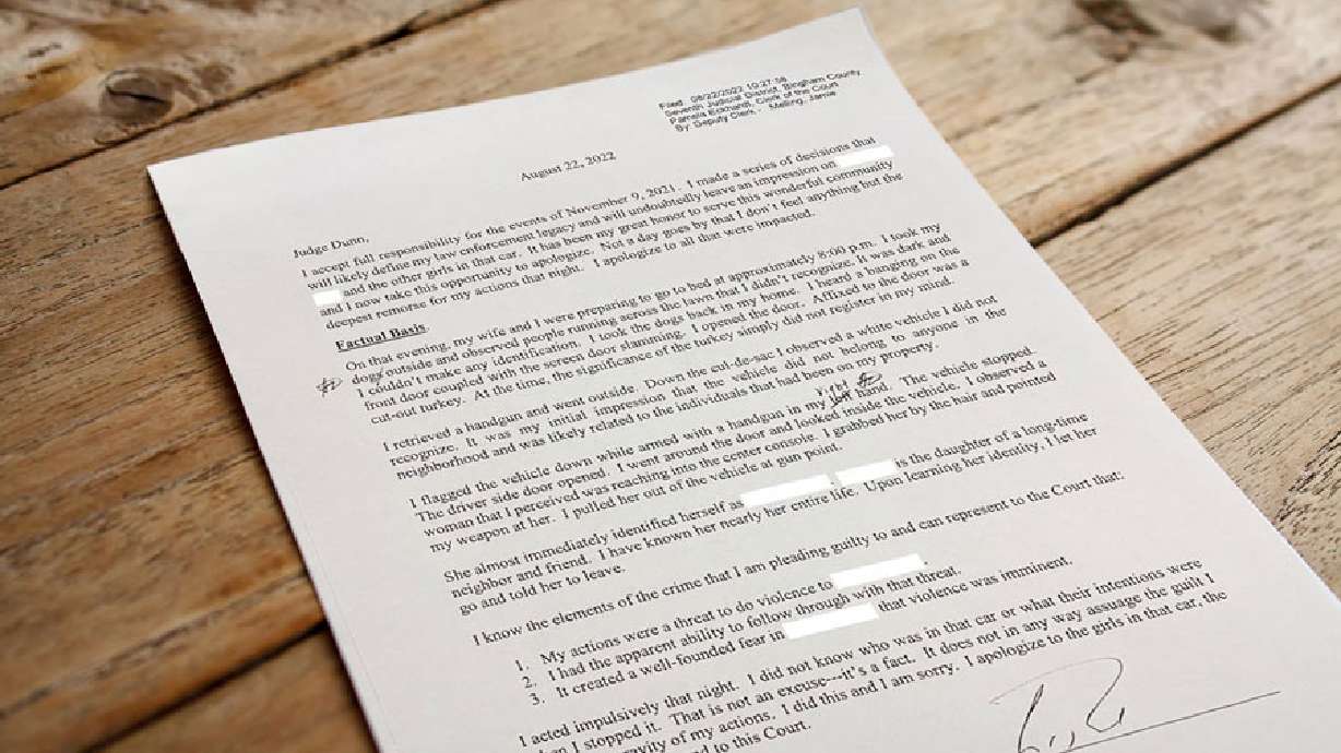 In a letter, a former sheriff in Idaho took responsibility for the incident that led to his eventual resignation and guilty plea.