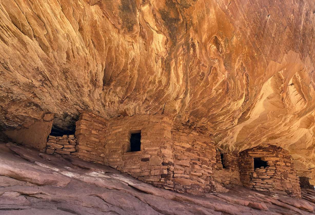 The House on Fire ruins are pictured in the Shash Jaa Unit of Bears Ears National Monument in San Juan County on April 9, 2021. A powerful coalition of Utah politicians announced a lawsuit Wednesday challenging the Biden administration's designation of Bears Ears and Grand Staircase-Escalante national monuments.