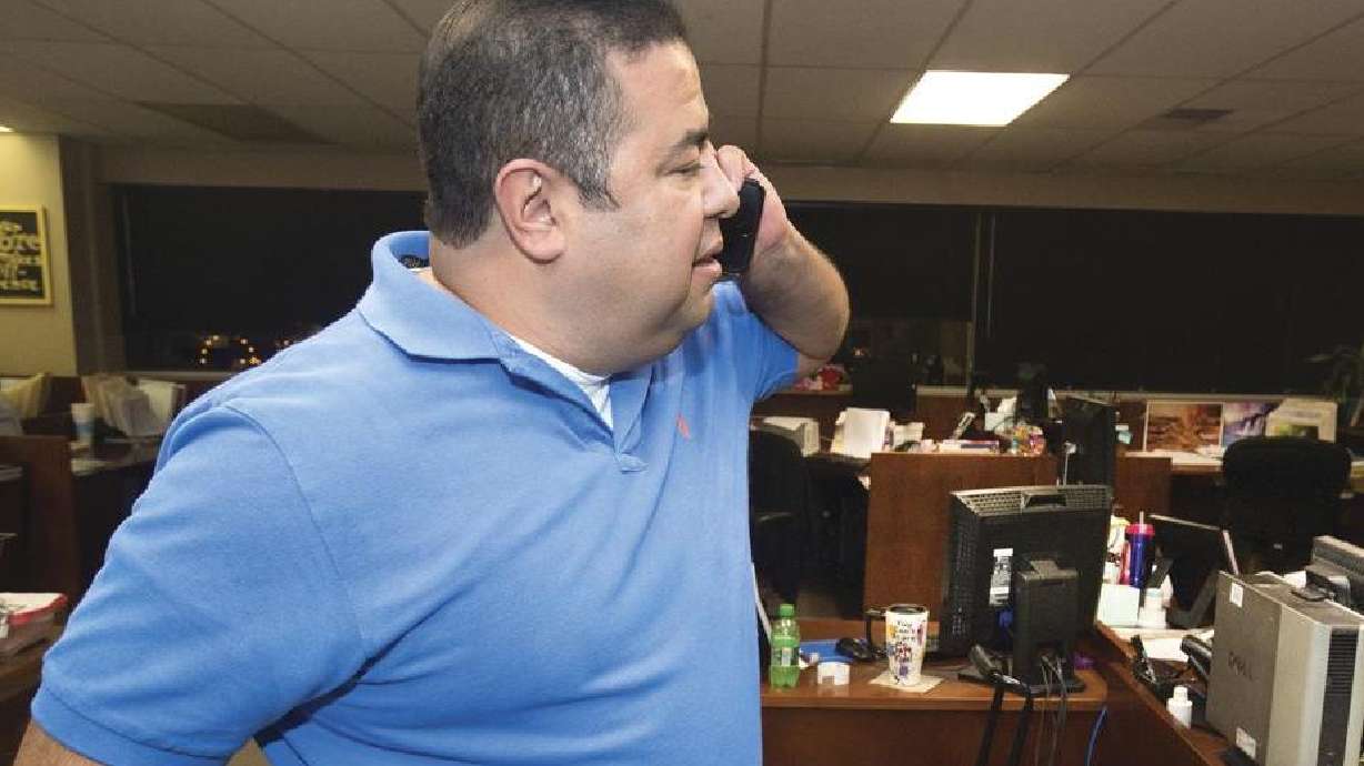 Pueblo County Clerk Gilbert “Bo” Ortiz checks the status of voting machines that apparently failed to work correctly, causing long delays in election results being released on Nov, 8, 2016 in Pueblo, Colo. In Pueblo County, election officials are preparing for every possibility during the November general election.