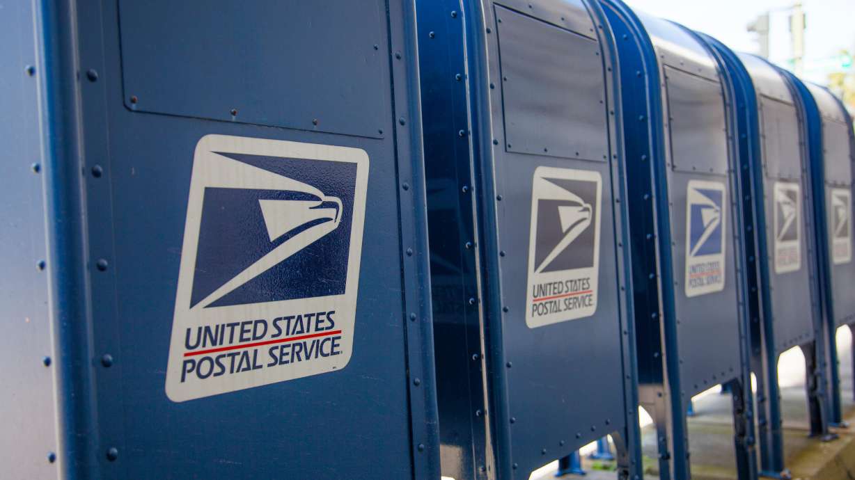 Old Historic US Post Office USPS Mail boxes in Charleston, South Carolina.