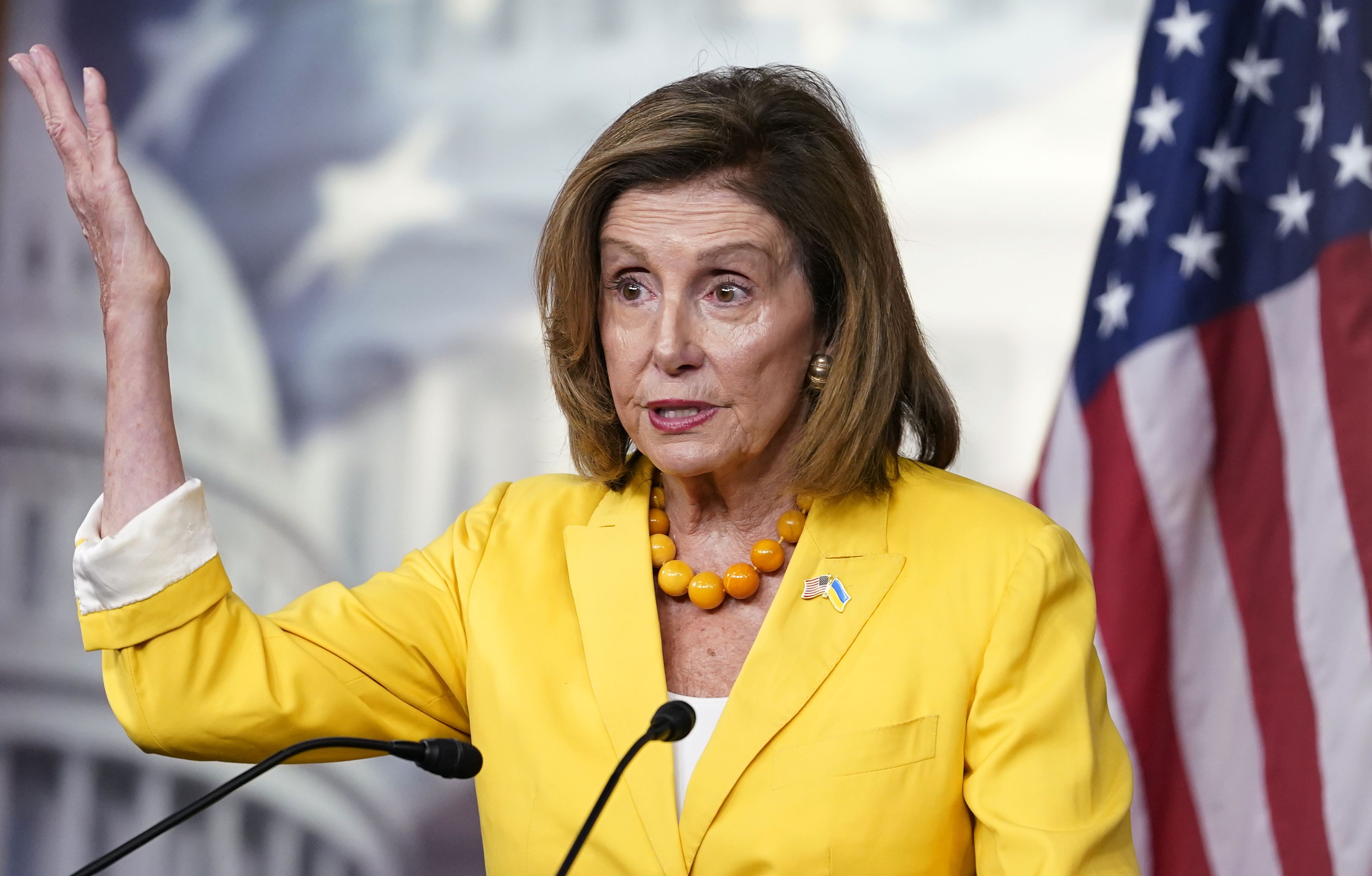 House Speaker Nancy Pelosi, D-Calif., speaks at her weekly press conference on Capitol Hill, Aug. 12, in Washington. Some Republicans are pouncing on a comment Pelosi made about the president’s authority to cancel student loan debt last year.