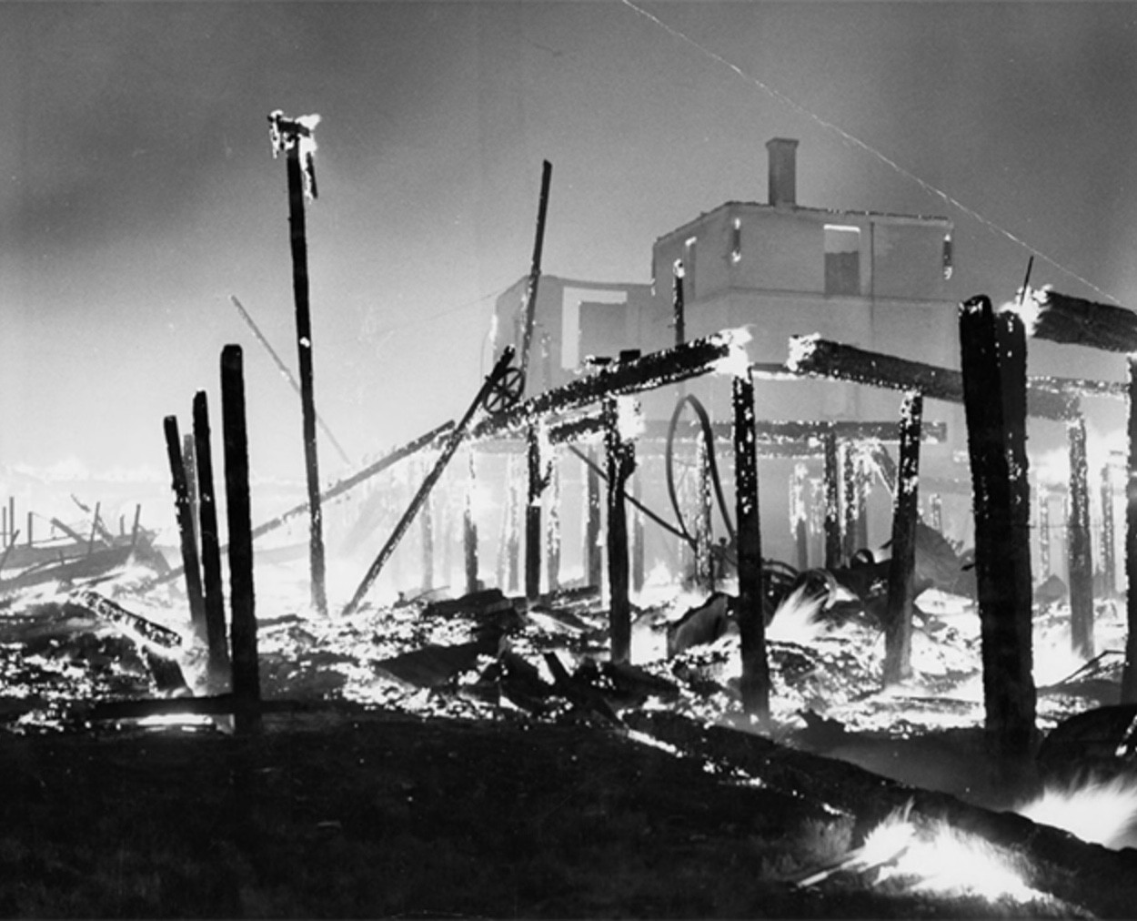 Saltair One on fire in an undated photo. The Great Salt Lake has fascinated the world for centuries, from the nomadic peoples of our pre-history living along the shoreline to the modern settlers in the valleys of the Wasatch Front.