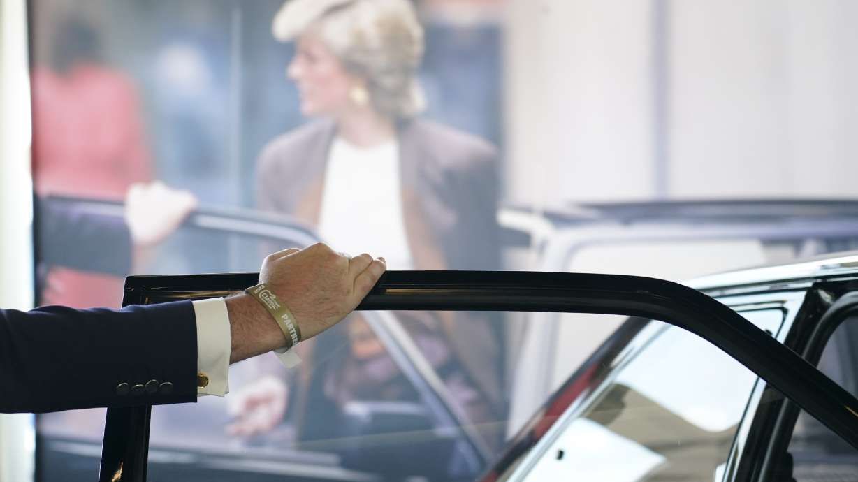 The Ford Escort RS Turbo Series 1, that belonged to the late Princess Diana is seen during a preview of an auction at Silverstone circuit, in Northamptonshire, England, Friday.