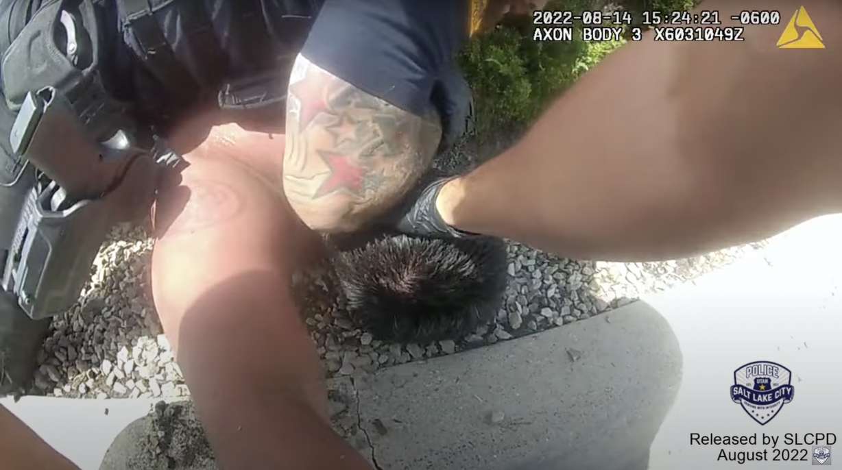 A man who died after being placed into police custody repeatedly struggled with officers and even attempted to grab an officer's gun, according to newly-released police body camera videos.