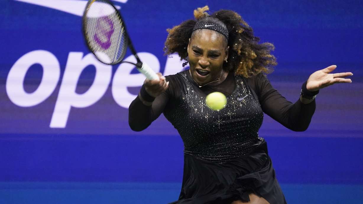 Serena Williams, of the United States, returns a shot to Anett Kontaveit, of Estonia, during the second round of the U.S. Open tennis championships, Wednesday, Aug. 31, 2022, in New York.