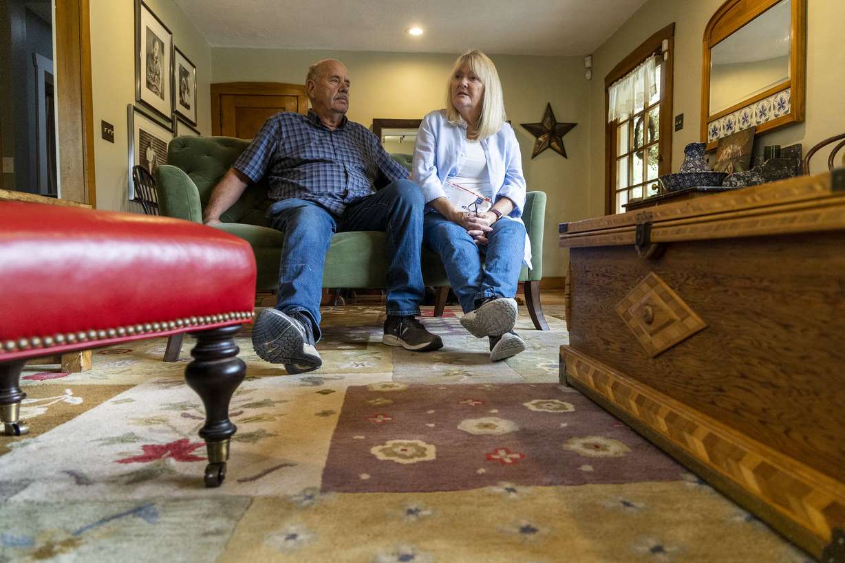 Ron and Sy Snarr, of Salt Lake City, talk on Friday, Aug. 19, about how they forgave Jorge Benvenuto, who murdered their son, Zachary Snarr, in August 1996 after reading a letter from Benvenuto.