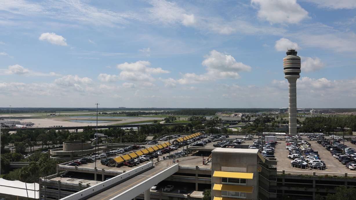The control tower of the Orlando International Airport is pictured here in June of 2017. The FAA is investigating an incident at the Orlando airport last month in which a single-engine plane and a Delta Boeing 757 came within "close proximity" to one another.