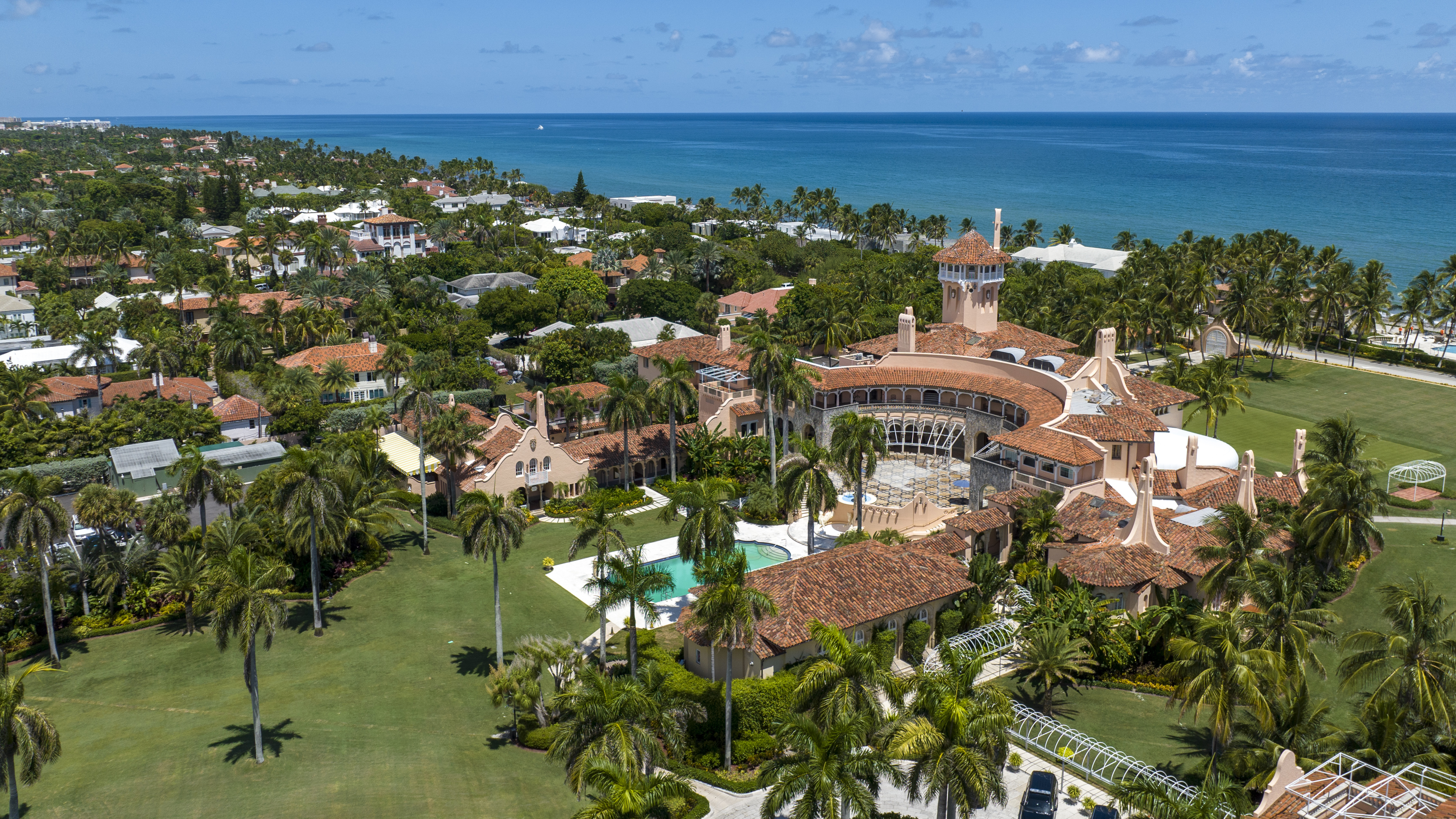 Former President Donald Trump's Mar-a-Lago club in Palm Beach, Fla., Wednesday. FBI agents who searched there last month found empty folders marked with classified banners, according to a more detailed inventory of the seized material made public by the Justice Department on Friday.