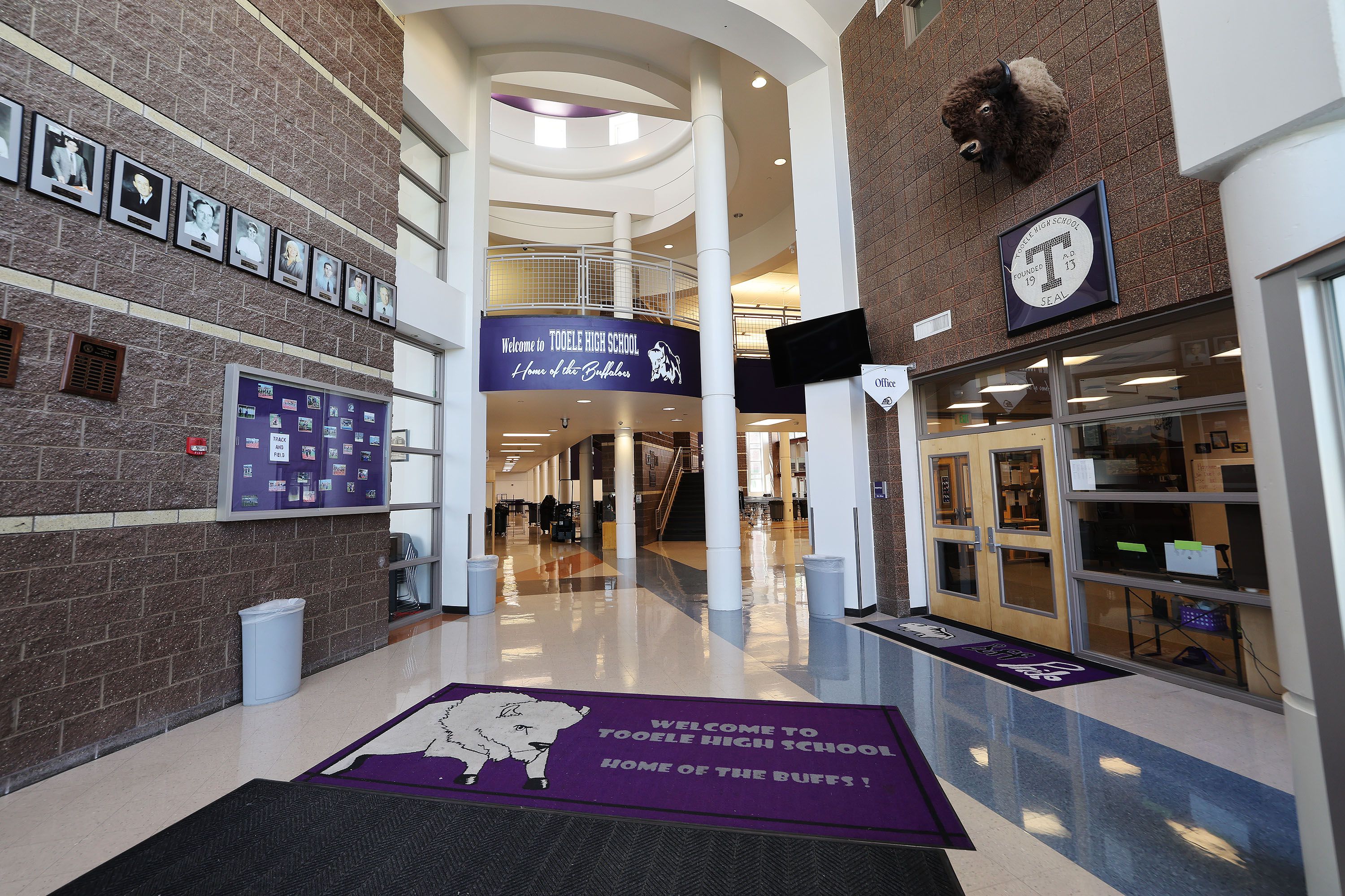 The hallways are empty at Tooele High School after the air conditioning unit broke down at the school on Wednesday. Students were dismissed from school.