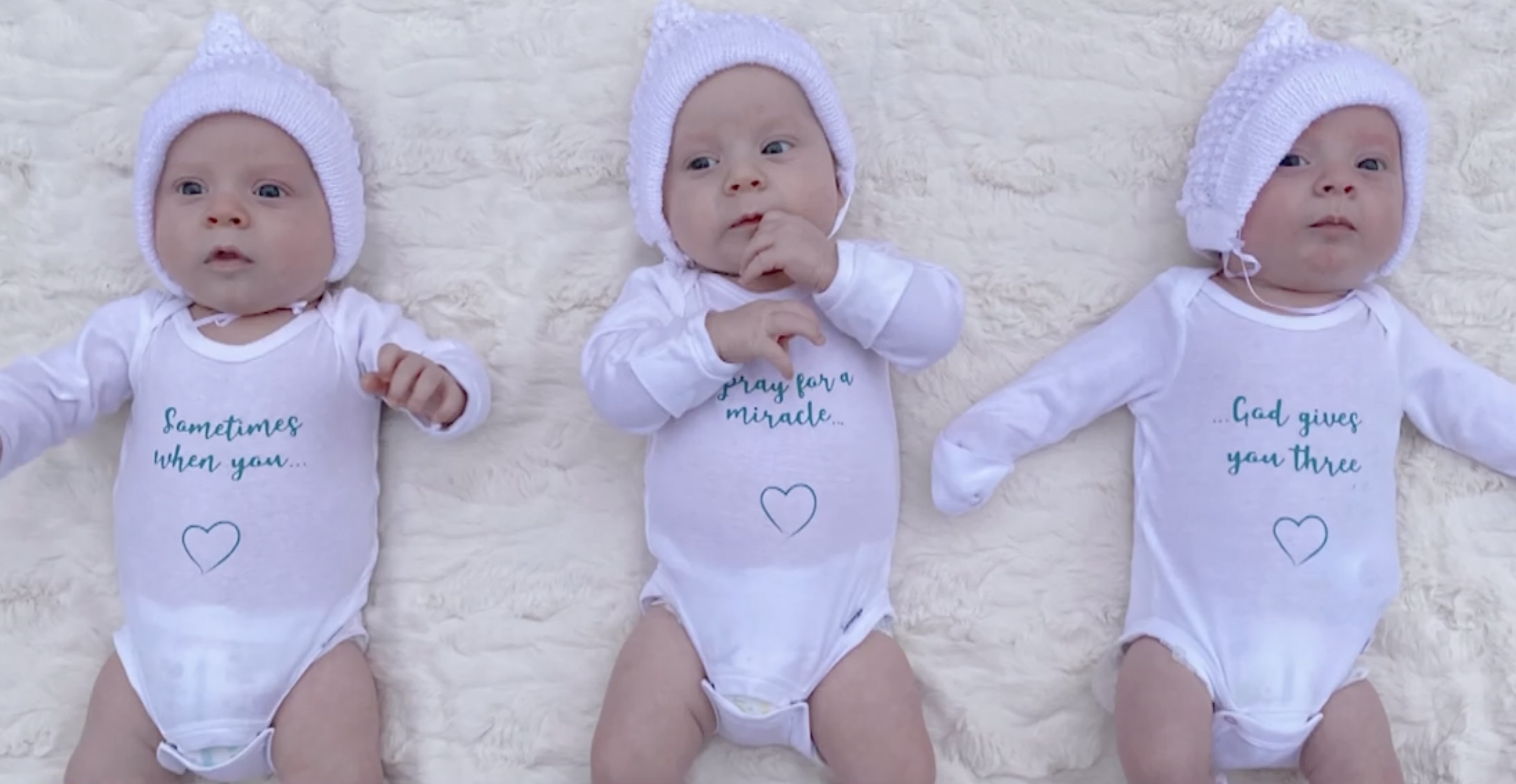 Just when she thought she couldn’t have any more kids, an Alpine mother gave birth to identical triplets. Now she calls it, "baby heaven."