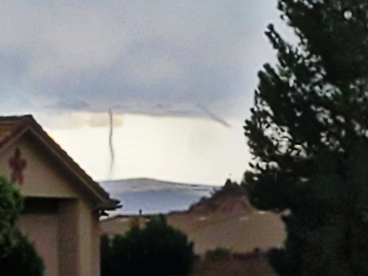 A tornado touches down near St. George, on Aug. 21. Brody Cowing, a 16-year-old weather enthusiast, shot the photo and it was used in the Washington Post.