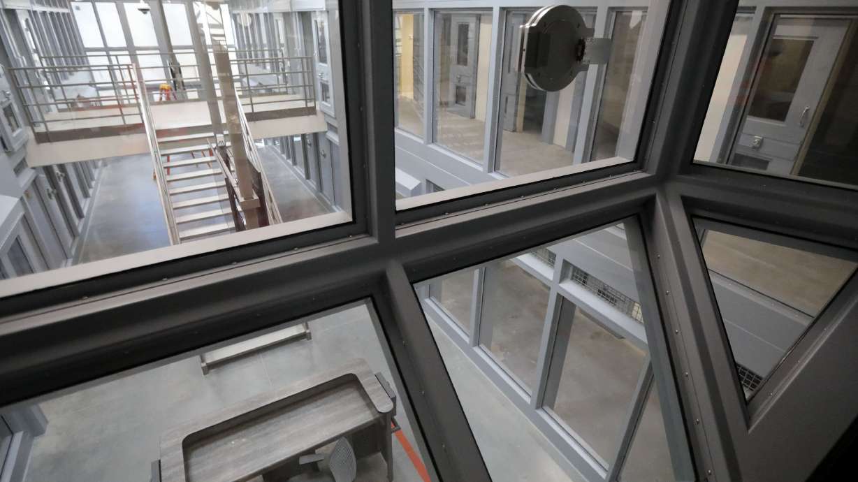 A men’s maximum security unit from a security lookout in the new Utah State Prison in Salt Lake City is pictured on Oct. 21. The Utah Department of Corrections announced Friday that the state Department of Health and Human Services will assume responsibility for health care services in Utah's prison system beginning July 2023.