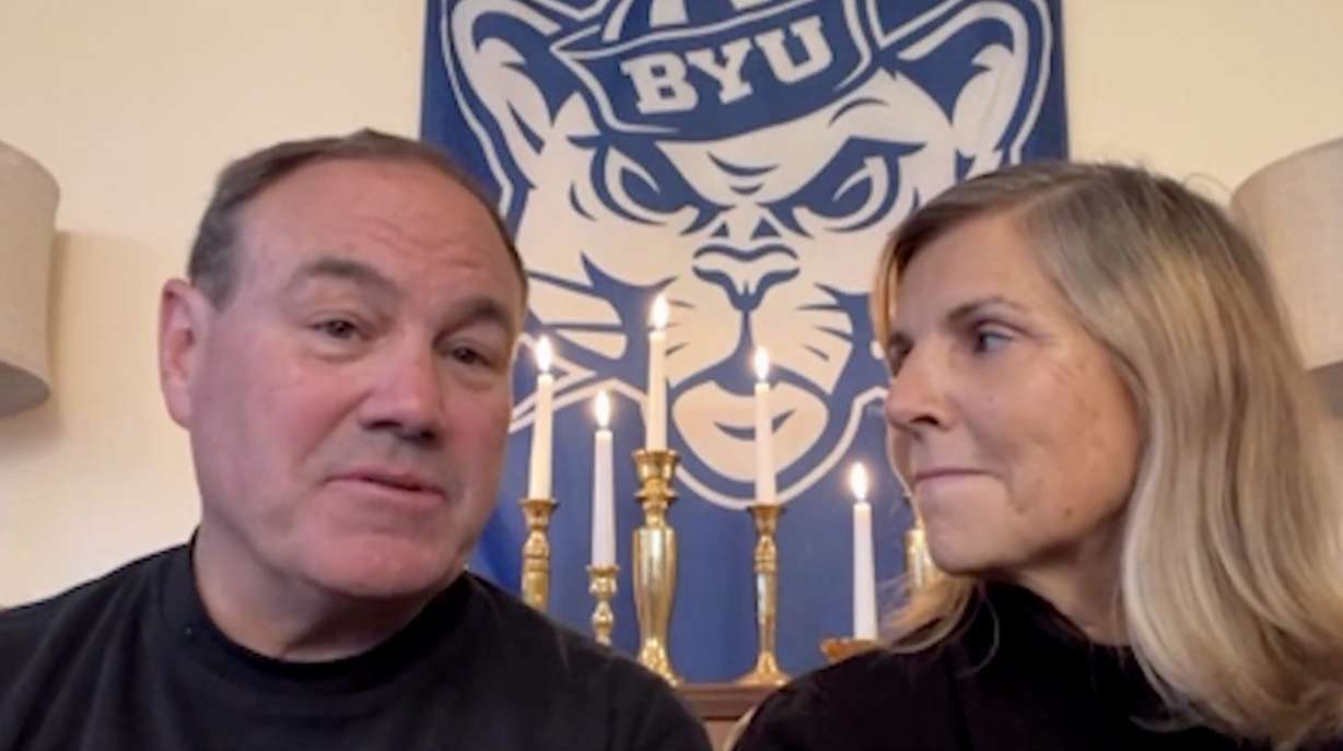 A large crowd of mourners gathered at Buckingham Palace Friday. Among them was a couple, Steve and Carol Bush, serving a mission for The Church of Jesus Christ of Latter-day Saints.