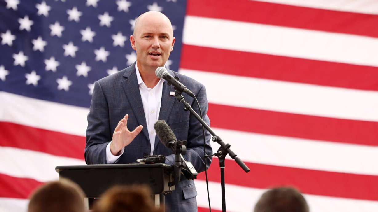 Gov. Spencer Cox speaks at the opening of a new FrontRunner station in Vineyard on Aug. 12. Cox's office is seeking input from Latino Utahns ahead of a Latino Town Hall set for Oct. 24.
