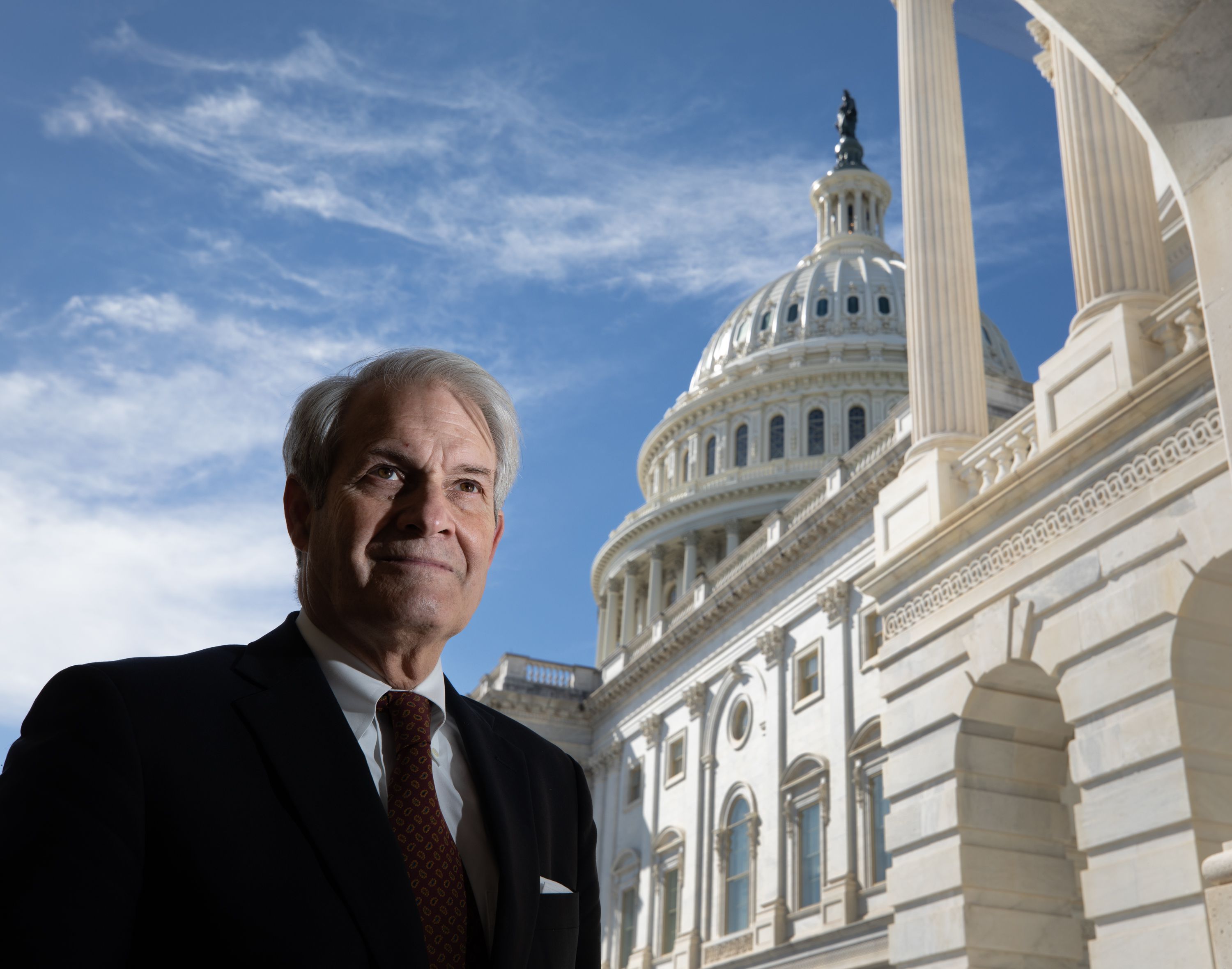 Former Judge Thomas B. Griffith poses at the U.S. Capitol in Washington, D.C., on March 8. Griffith, a Brigham Young University graduate, could find himself in the middle of the legal wrangling between the FBI and former President Donald Trump.