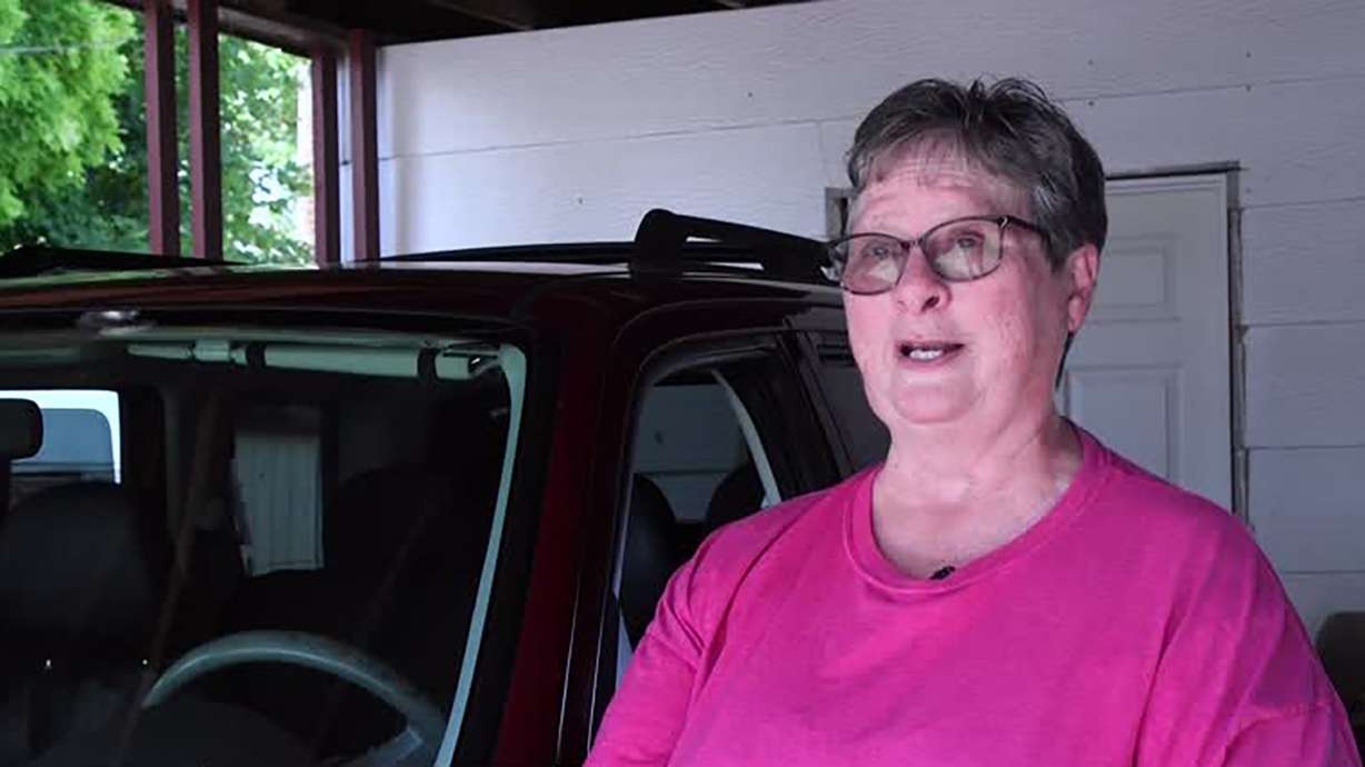 Diane Van Nosdol talks to KSL. She says a stone from a dump truck damaged the windshield of her car and the truck company would not pay for the damages.