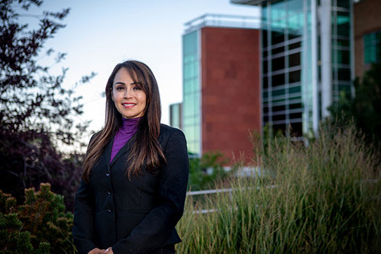 Yudi Lewis poses for a photo at Weber State University. Lewis was recently hired as the university's executive director of Hispanic-Serving Institution Initiatives.