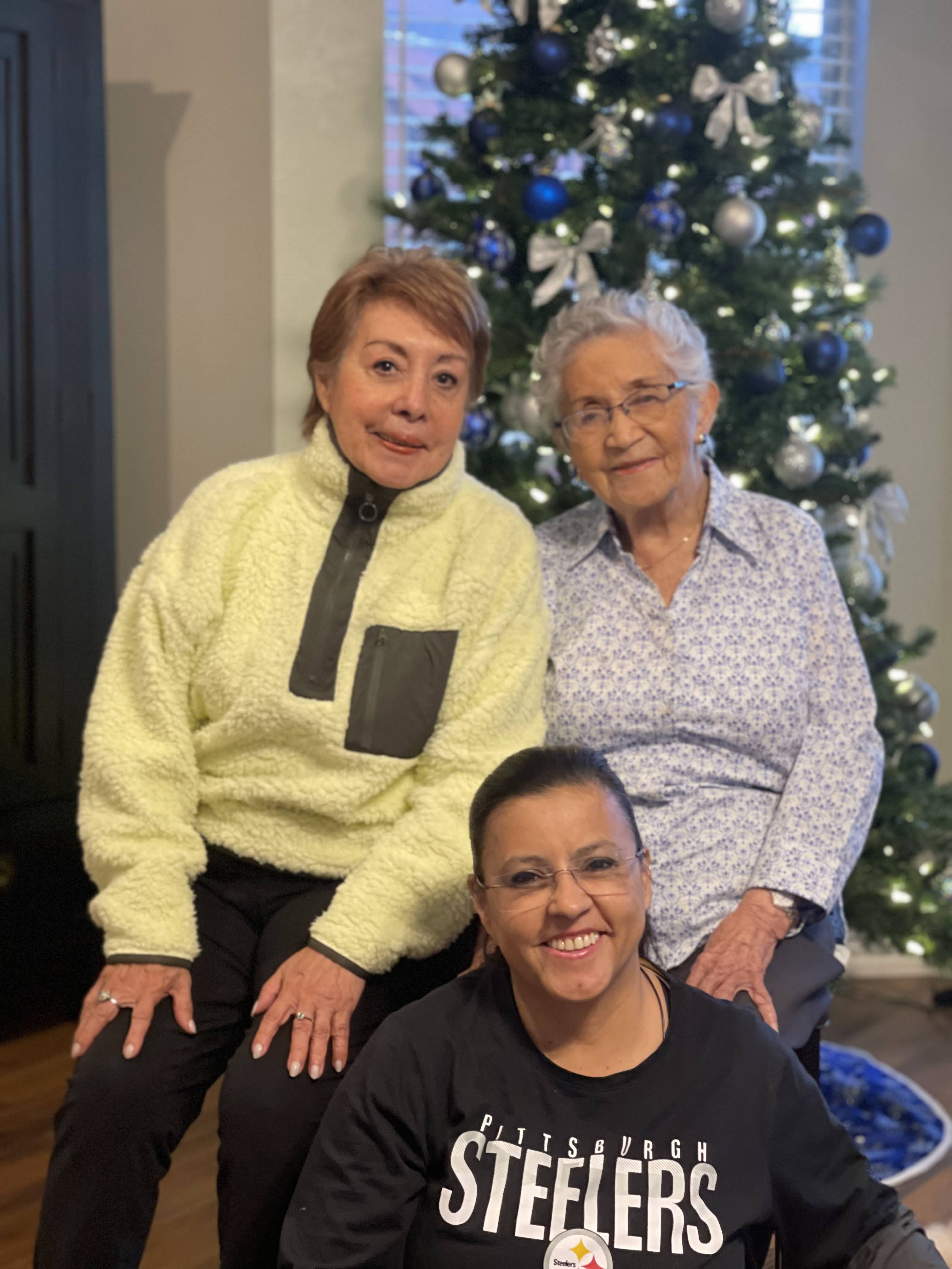Gladys Gonzalez, left, poses for a photo with her mother, Carmen Ramirez, and daughter, Sandra Gonzalez during Thanksgiving weekend 2021. The trio live together in Texas.