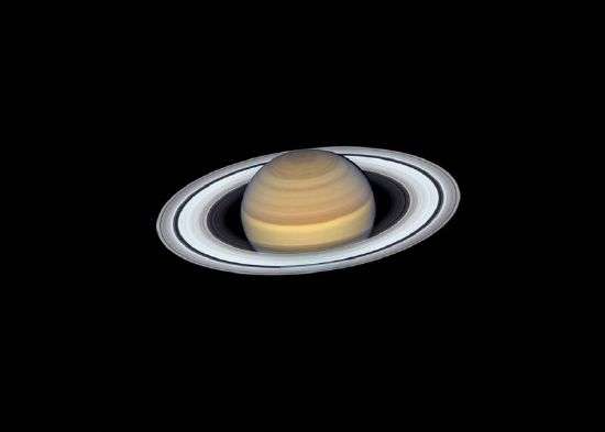 Saturn’s rings are seen as viewed by NASA’s Cassini spacecraft, which obtained the images that comprise this mosaic at a distance of approximately 450,000 miles from Saturn April 25, 2007. Scientists said on Thursday the destruction of a large moon that strayed too close to Saturn would account both for the birth of the gas giant planet's magnificent rings.