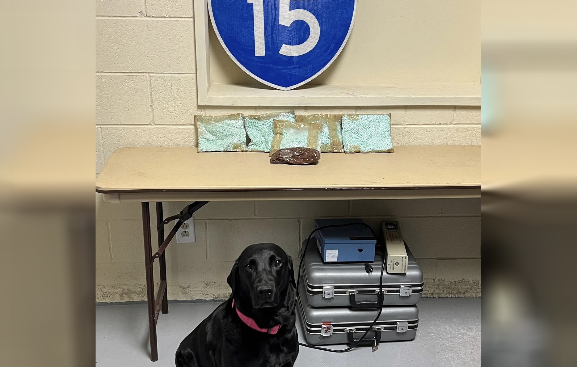 St. George Police Department seized more than 30,000 suspected fentanyl pills during traffic stop on northbound Interstate 15 near the Utah-Arizona border in St. George on Sept. 10.