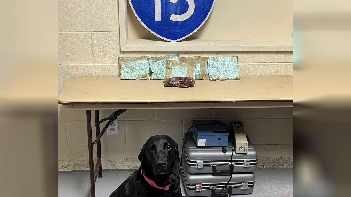 St. George Police Department seized more than 30,000 suspected fentanyl pills during traffic stop on northbound Interstate 15 near the Utah-Arizona border in St. George on Sept. 10.