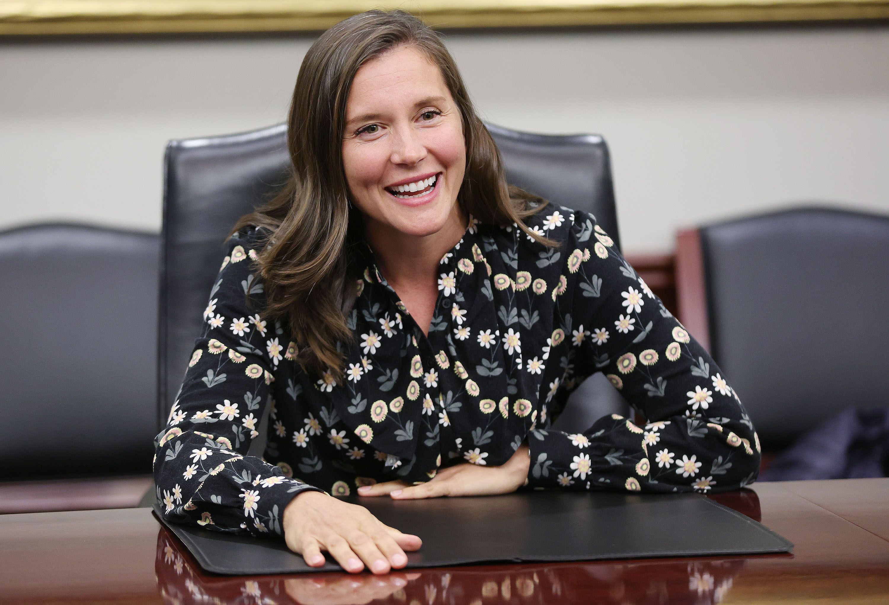 Salt Lake City Mayor Erin Mendenhall meets with the Deseret News editorial board in Salt Lake City on Wednesday.