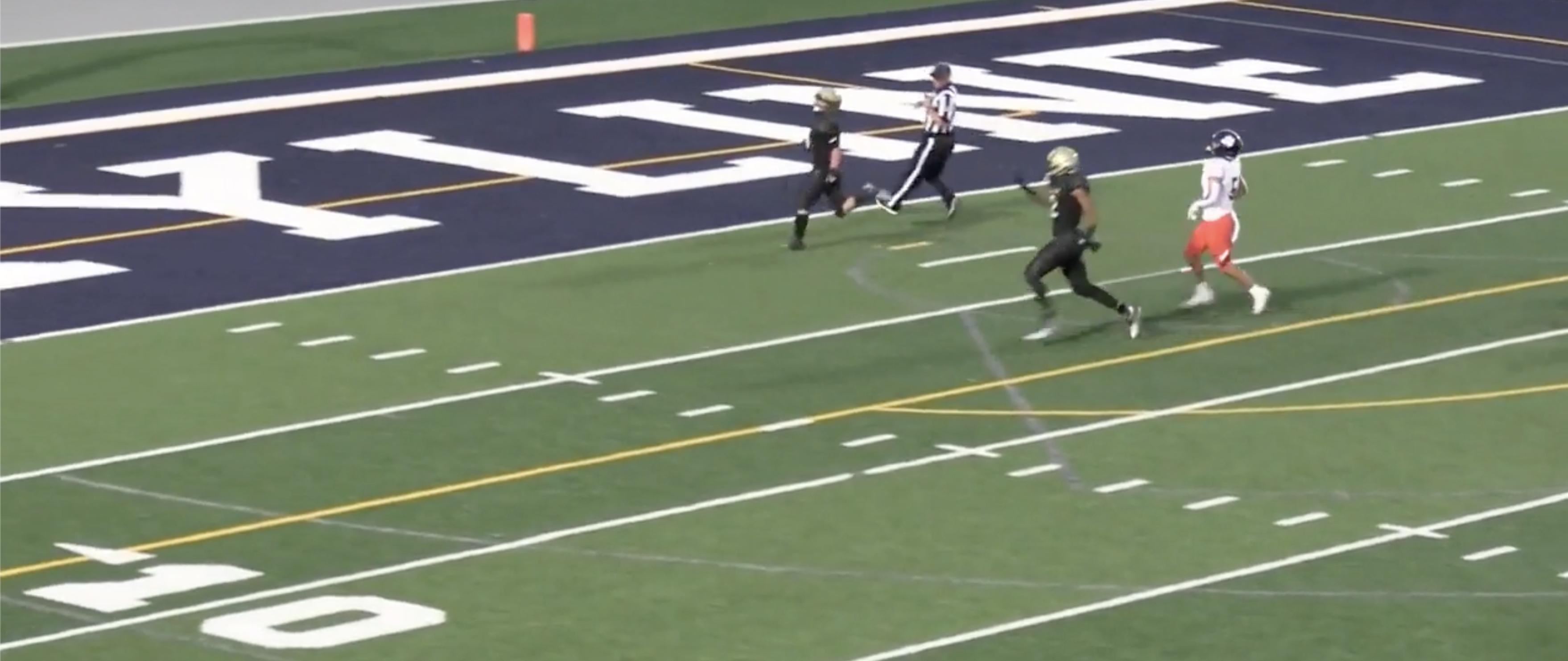 Porter Brockman takes the ball 77 yard to the house against Brighton.