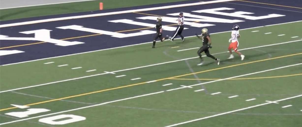 Porter Brockman takes the ball 77 yard to the house against Brighton.