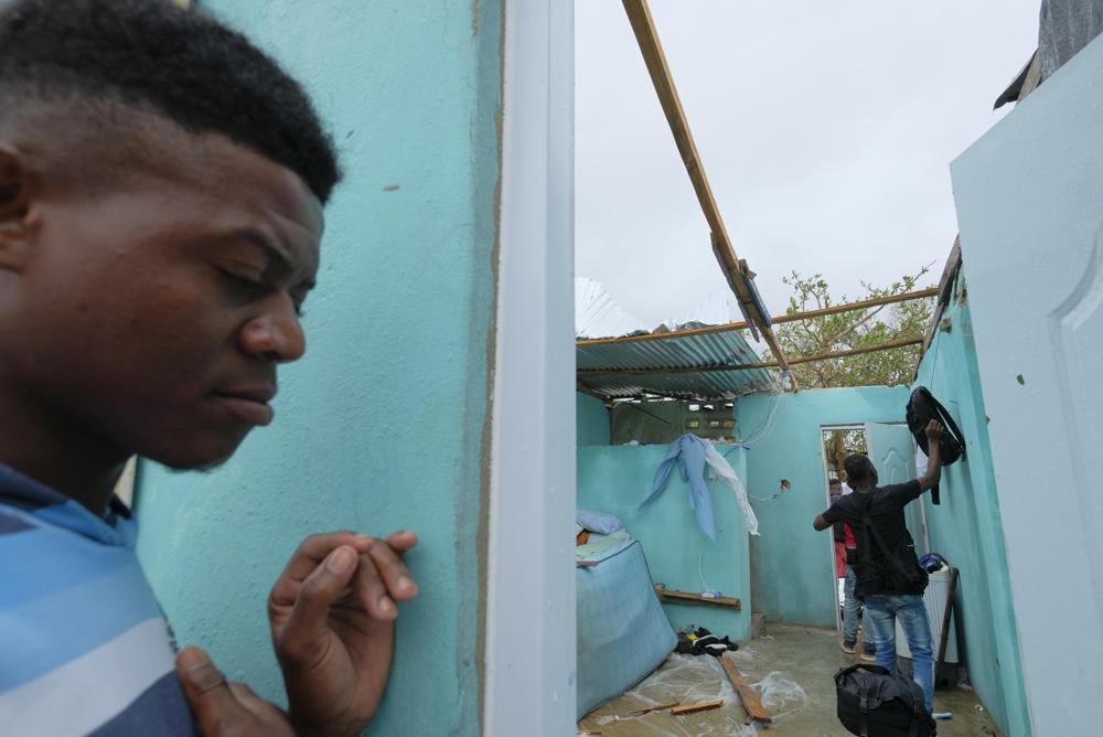 A home's roof is gone due to the passing of Hurricane Fiona in the low-income neighborhood of Kosovo in Veron de Punta Cana, Dominican Republic, Monday.
