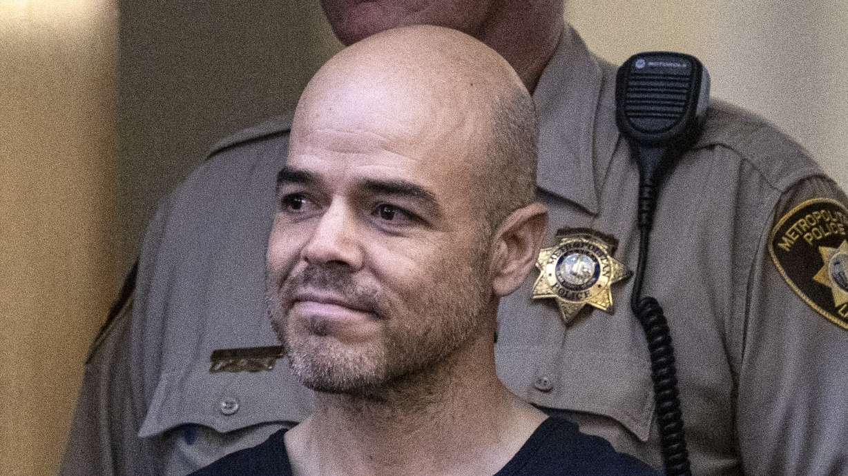 Clark County Public Administrator Robert Telles appears in court at the Regional Justice Center, on Sept. 13, in Las Vegas. Telles is due to face a judge on a murder charge Tuesday in the stabbing death of a Las Vegas investigative journalist who wrote articles critical of him and his managerial conduct.