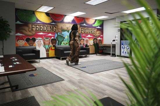 The offices of Feeding Our Future are shown Jan. 27 in St. Anthony, Minn., a week after FBI agents raided the offices of Minnesota nonprofit. Federal authorities charged dozens of people in Minnesota with conspiracy and other counts on Tuesday.
