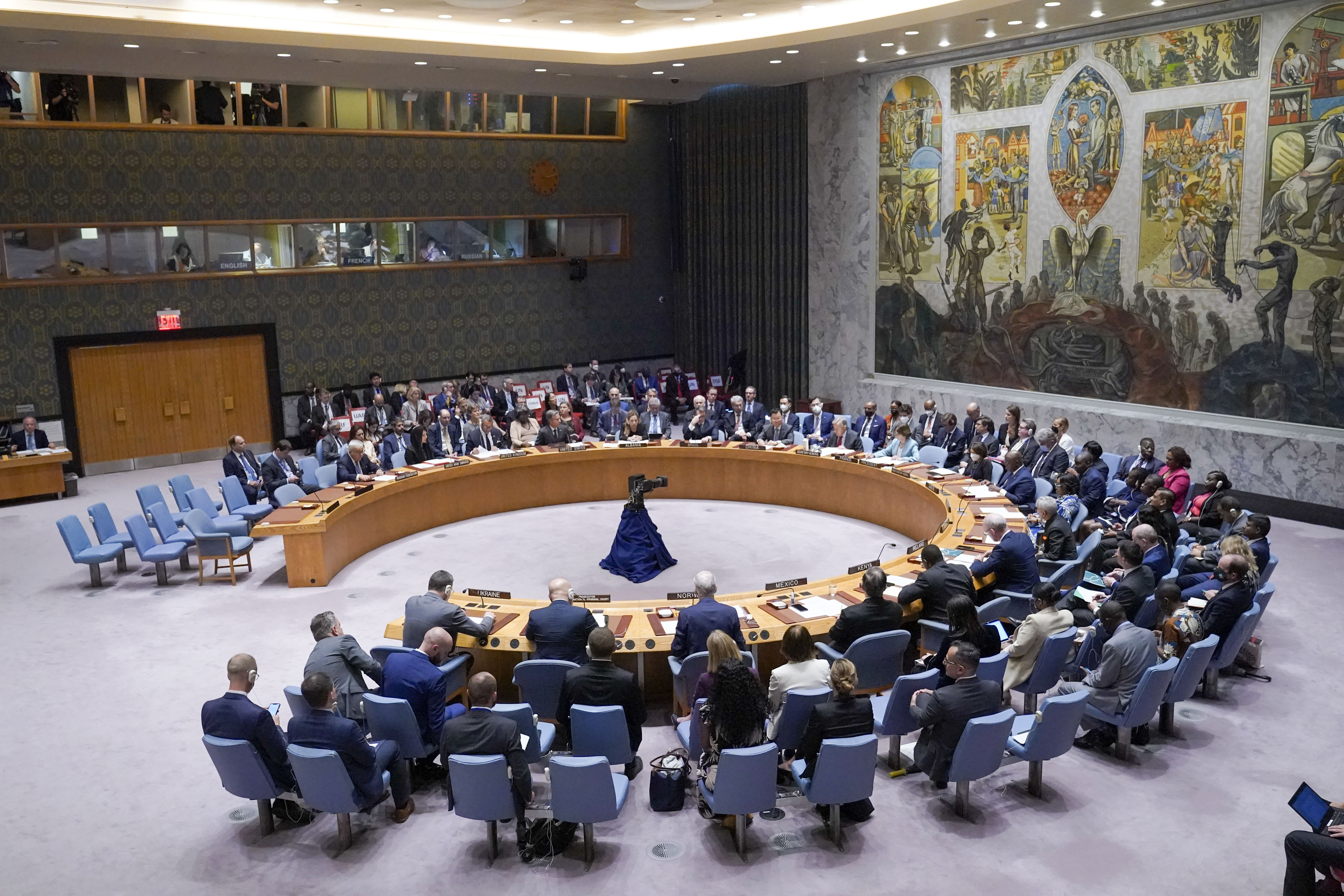 The United Nations Security Council meets on the situation in Ukraine, Thursday, at United Nations headquarters.