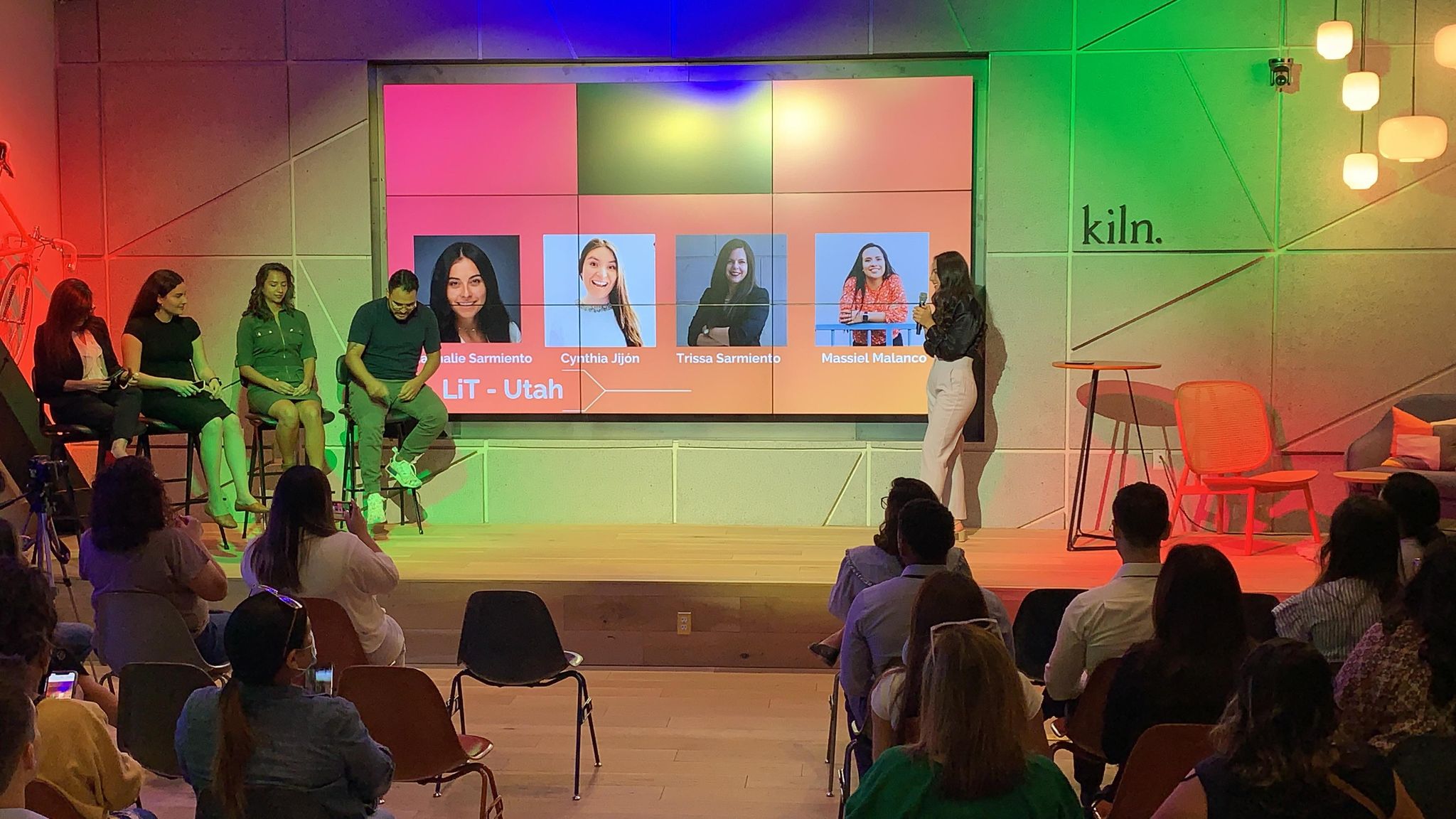 Utah chapter members participate in a panel during a Latinas in Tech event in June 2021. The Utah chapter is about 200 women strong and provides members with networking, recruitment and educational events, as well as a sense of community.
