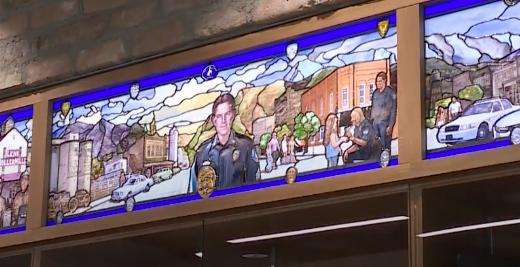 A new stained-glass window at Lehi City's public safety building honors the legacy of the police department and its only officer killed in the line of duty.
