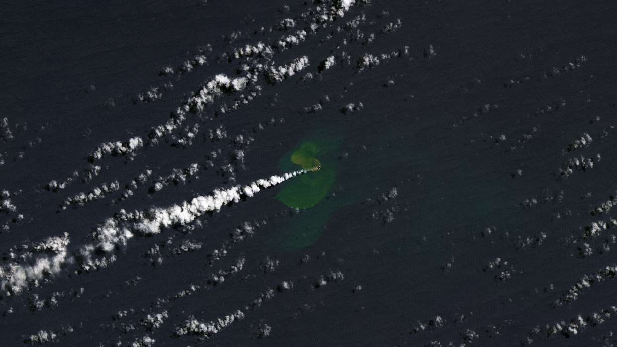 The tiny island appeared in central Tonga after an underwater volcano erupted earlier this month.