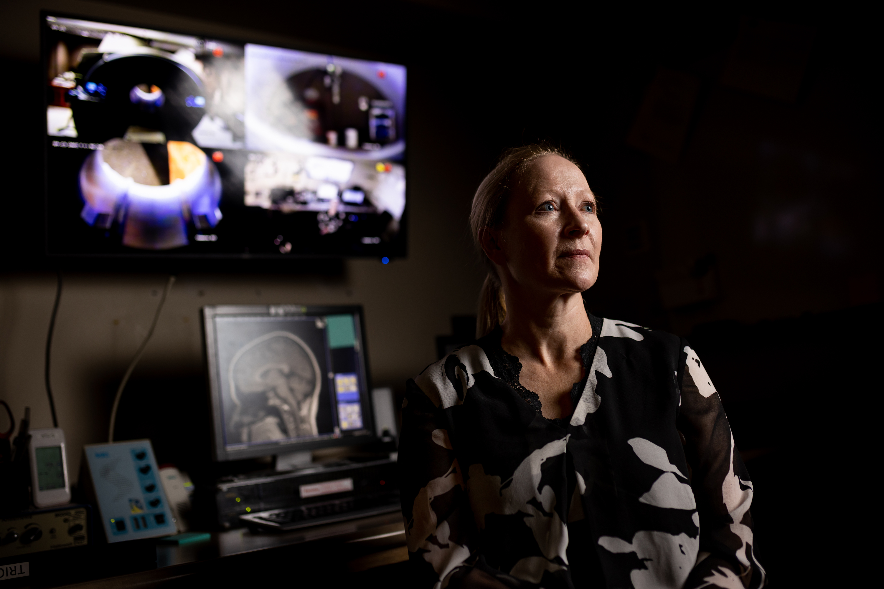 Elizabeth Wilde poses for a photo at the University of Utah's Imaging & Neurosciences Center in Salt Lake City on Friday.