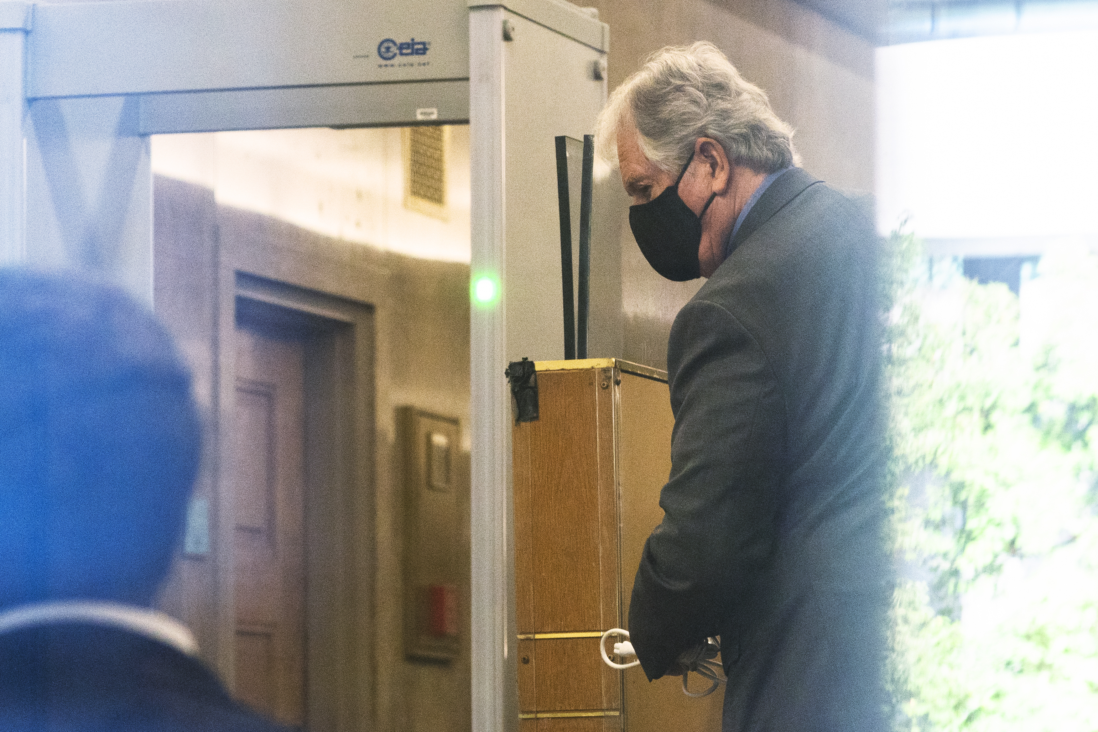 Thomas Caldwell of Berryville, Va., a defendant charged with seditious conspiracy in one of the most serious cases to emerge from the Jan. 6, 2021 attack on the U.S. Capitol, arrives at federal court, Tuesday in Washington.