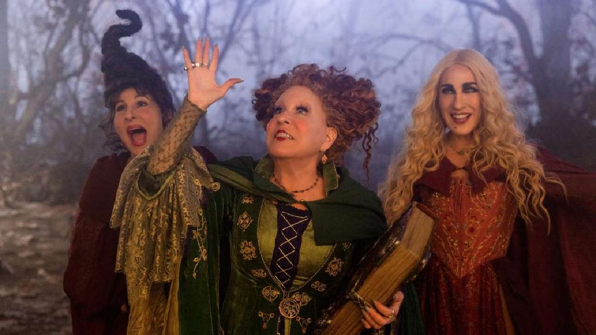 Bette Midler, Sarah Jessica Parker, and Kathy Najimy star in "Hocus Pocus 2," a sequel to the popular 1998 original film, which releases on Disney+ Sept. 30.
