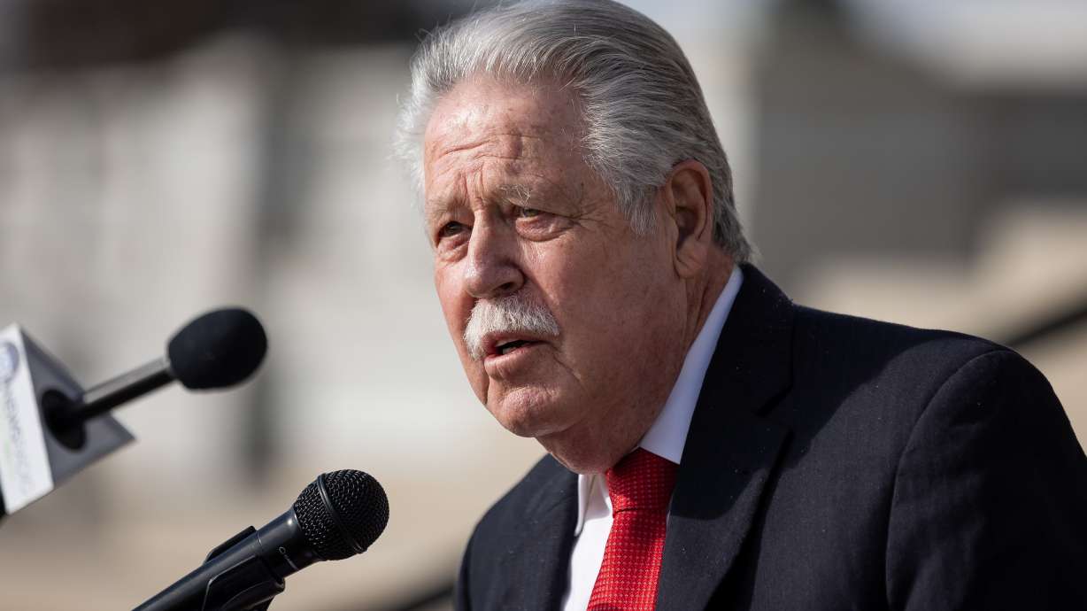 Sen. Gene Davis, D-Salt Lake City, speaks at the Capitol in Salt Lake City on Jan. 20. The Salt Lake County Democratic Party called on Davis to resign on Tuesday following sexual harassment allegations.